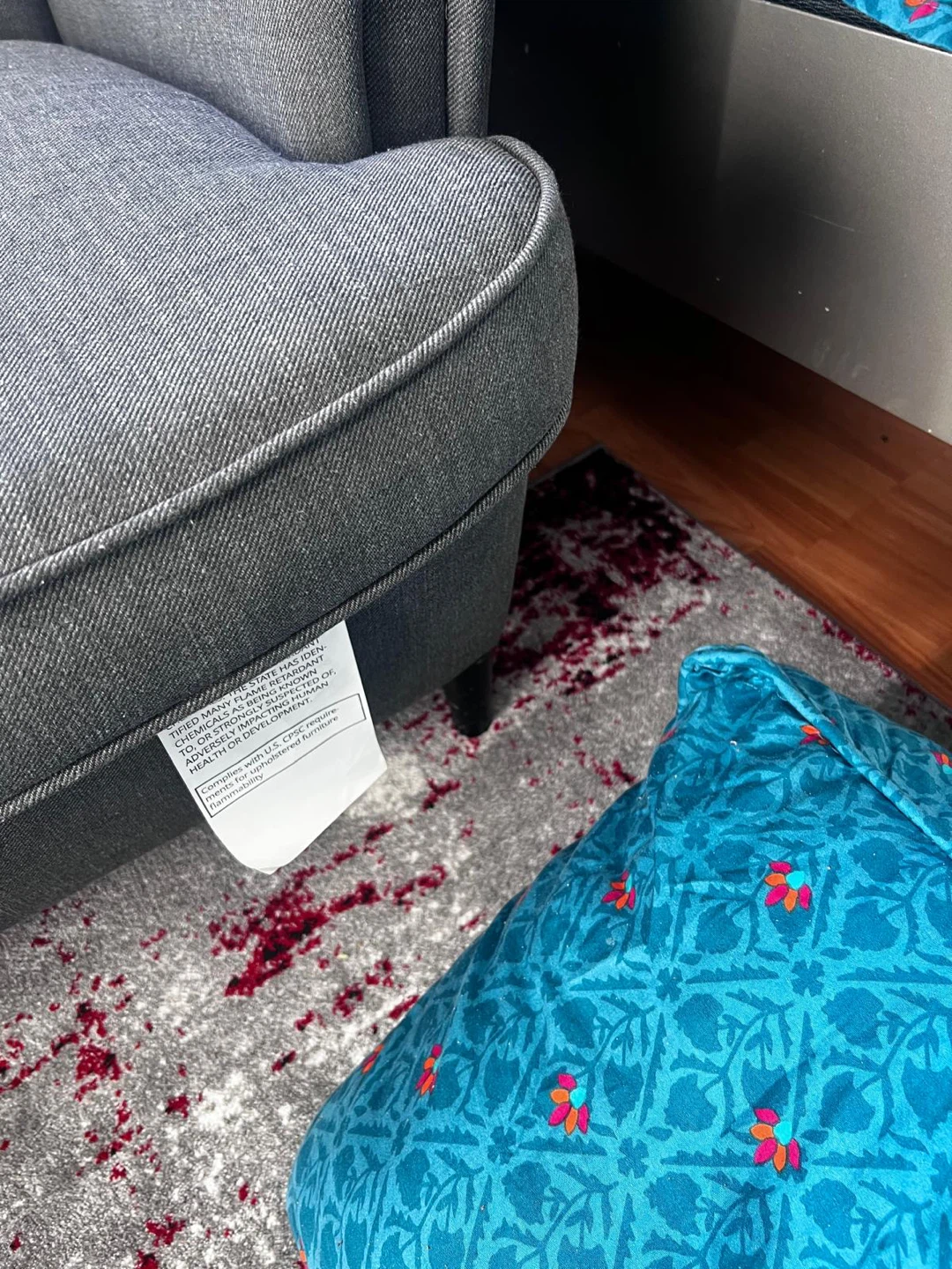 Grey Wingback Accent Chair - photo 5