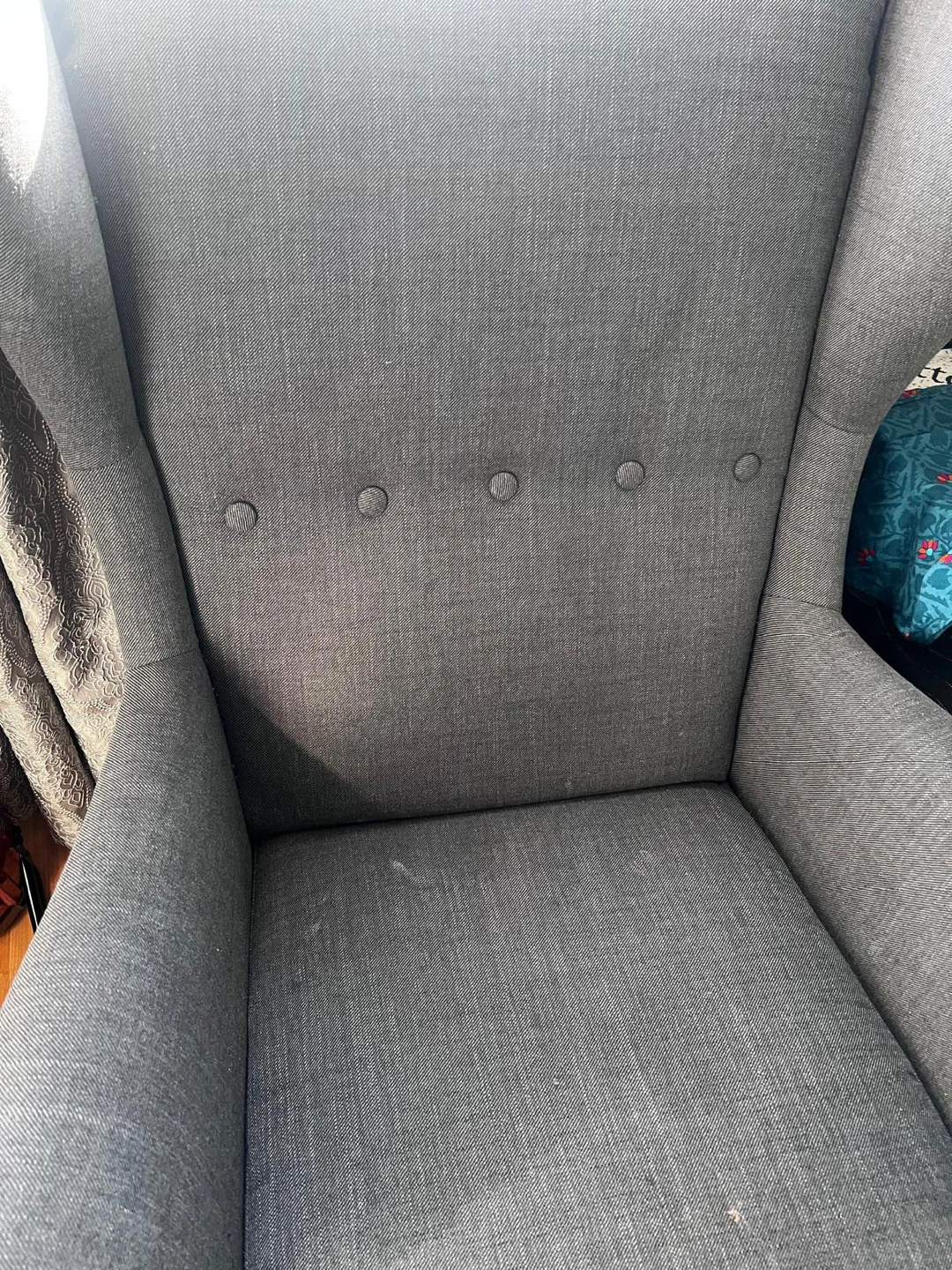Grey Wingback Accent Chair