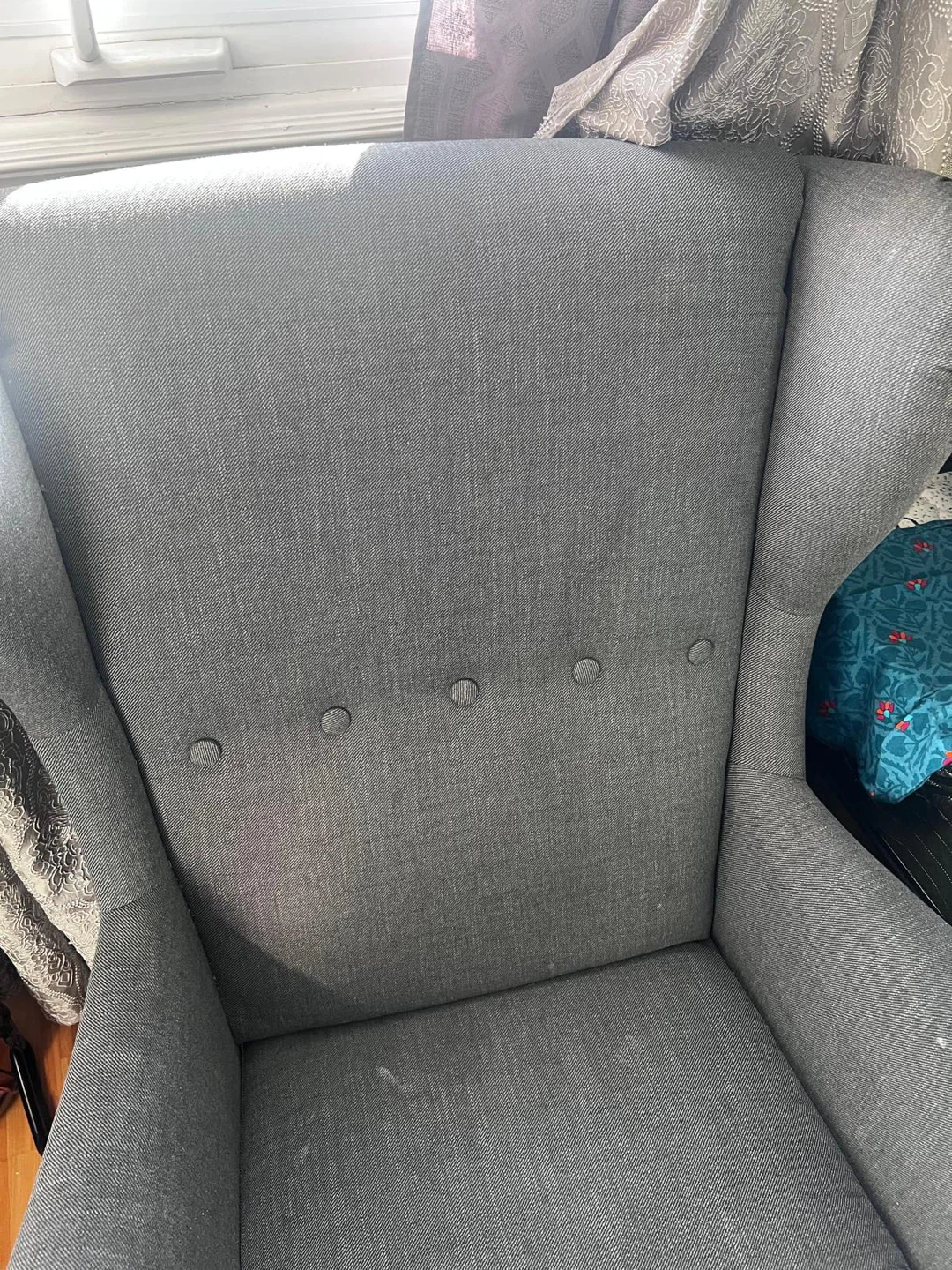 Grey Wingback Accent Chair - photo 4