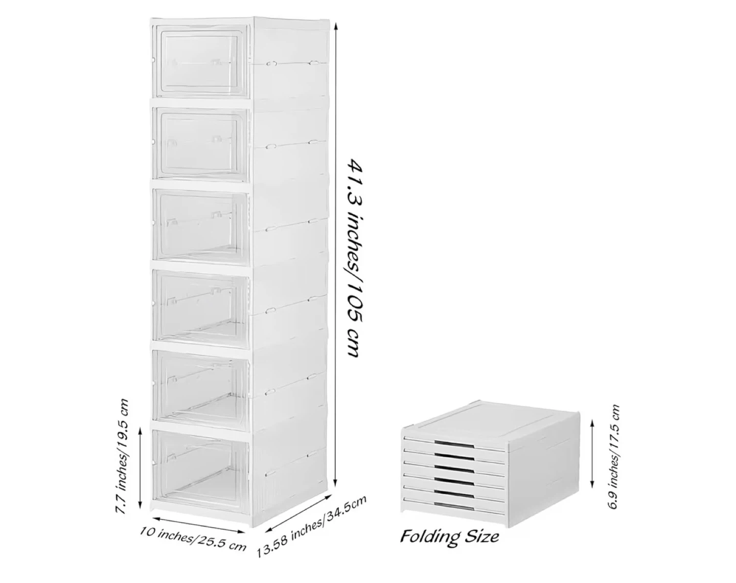 Stackable Shoe Storage Boxes - White - photo 2