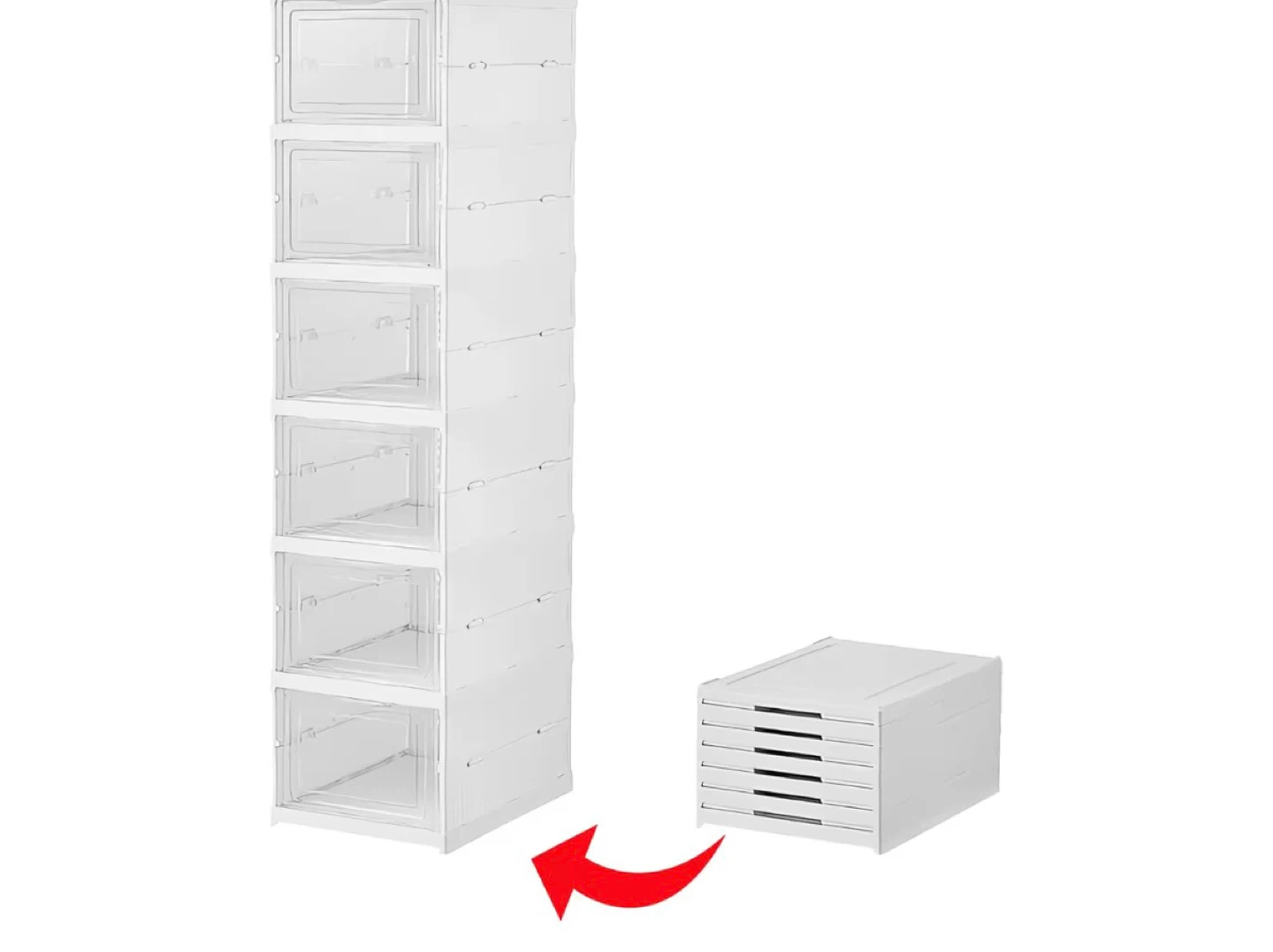 Stackable Shoe Storage Boxes - White
