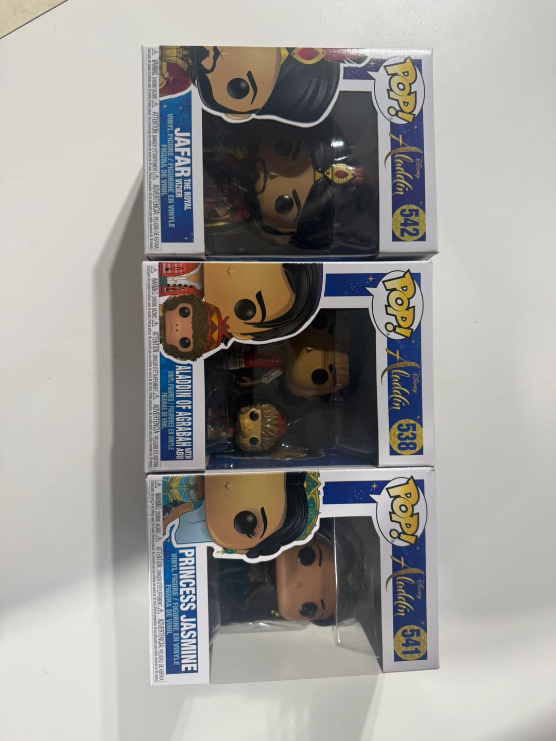 Disney Aladdin Funko pops - Jafar, Aladdin & Princess Jasmine