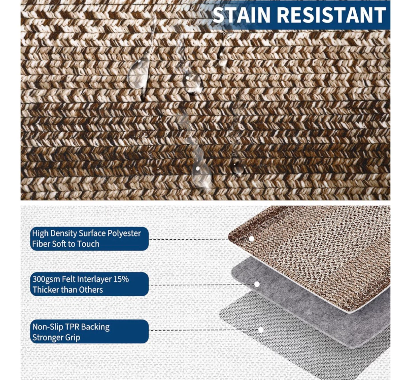 Area Rug 9x12 - Stain Resistant, Low Pile - photo 3