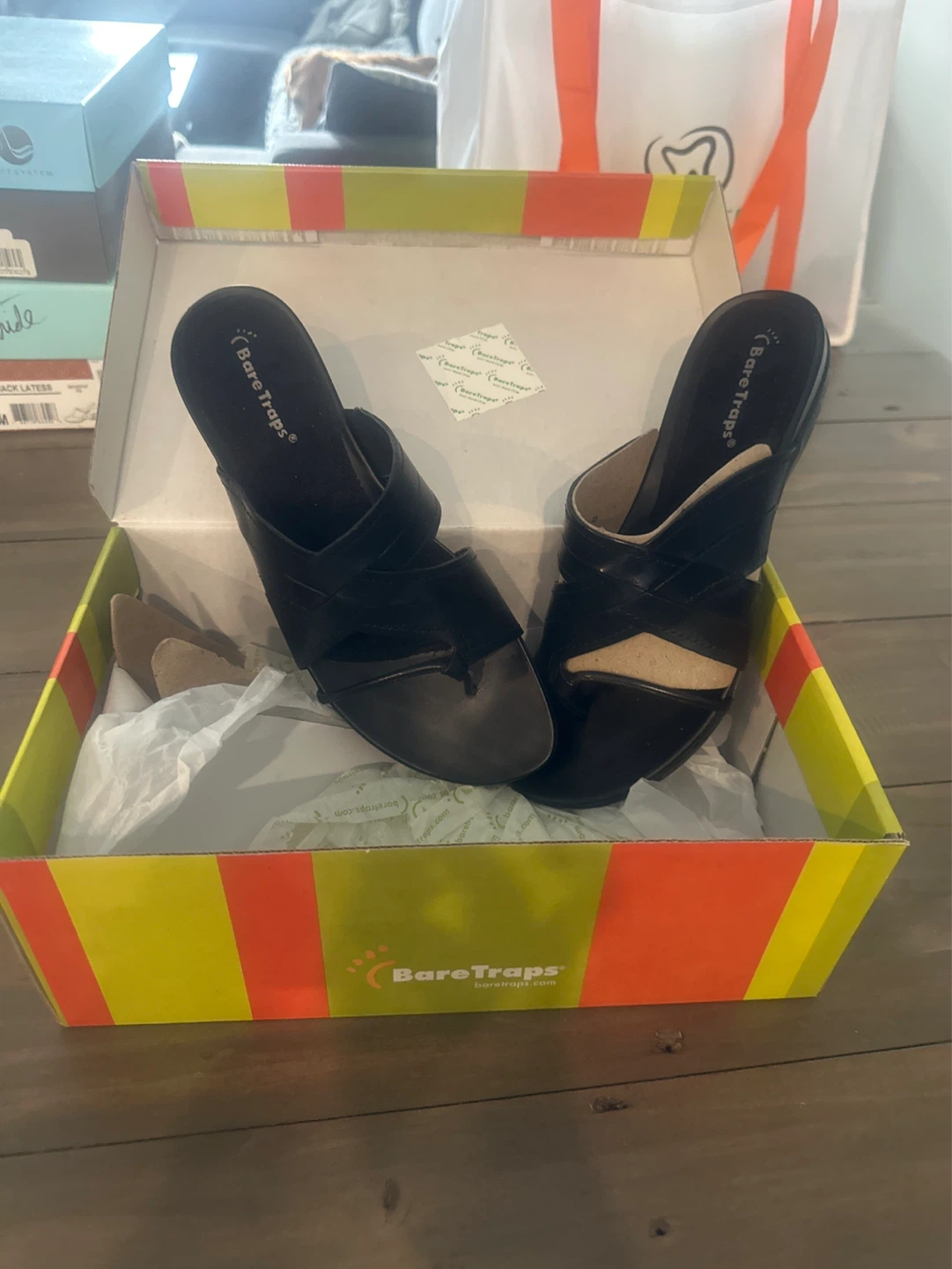 Bare Traps Black Slip-On Sandals - Size 9