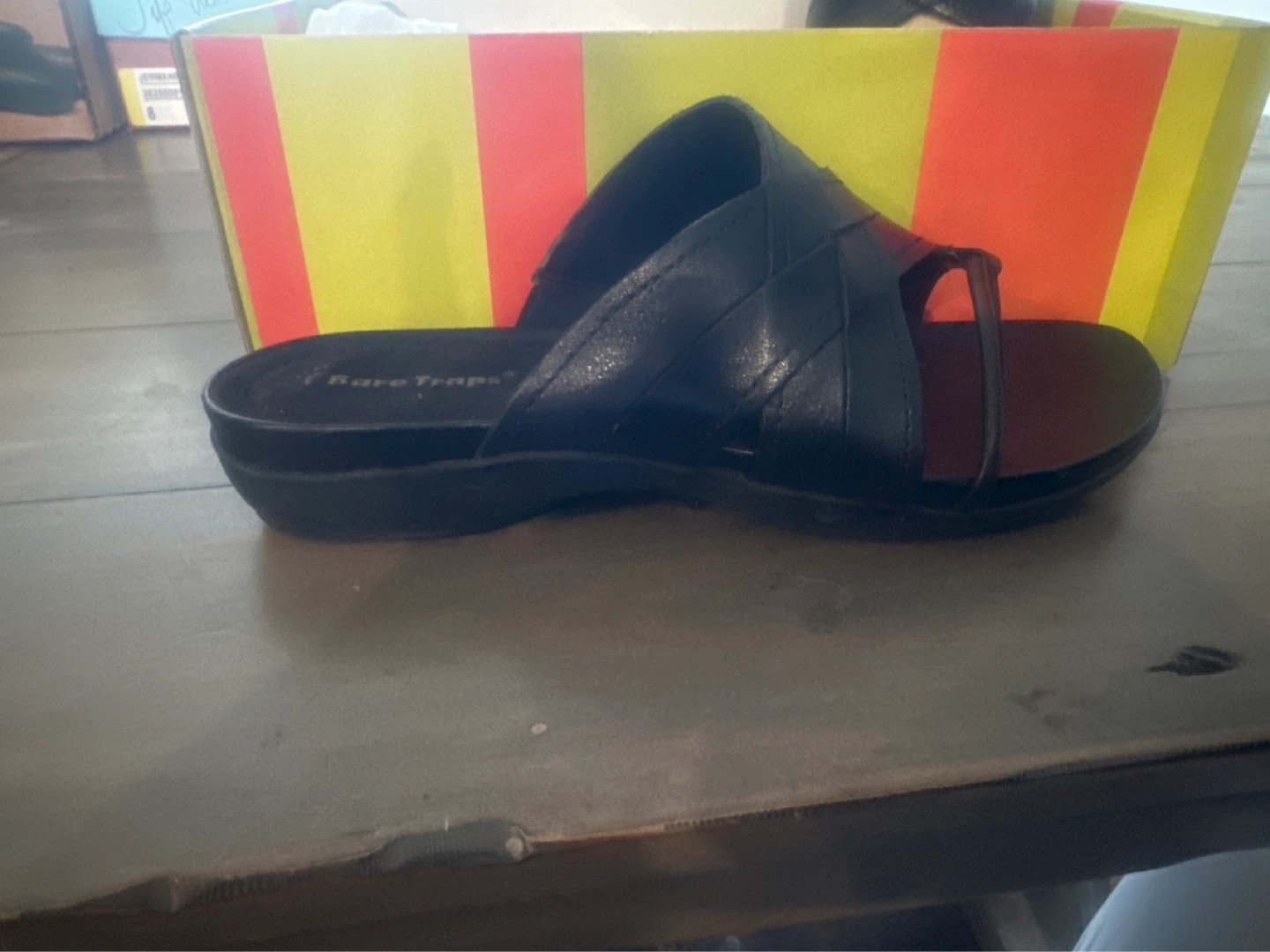 Bare Traps Black Slip-On Sandals - Size 9 - photo 2