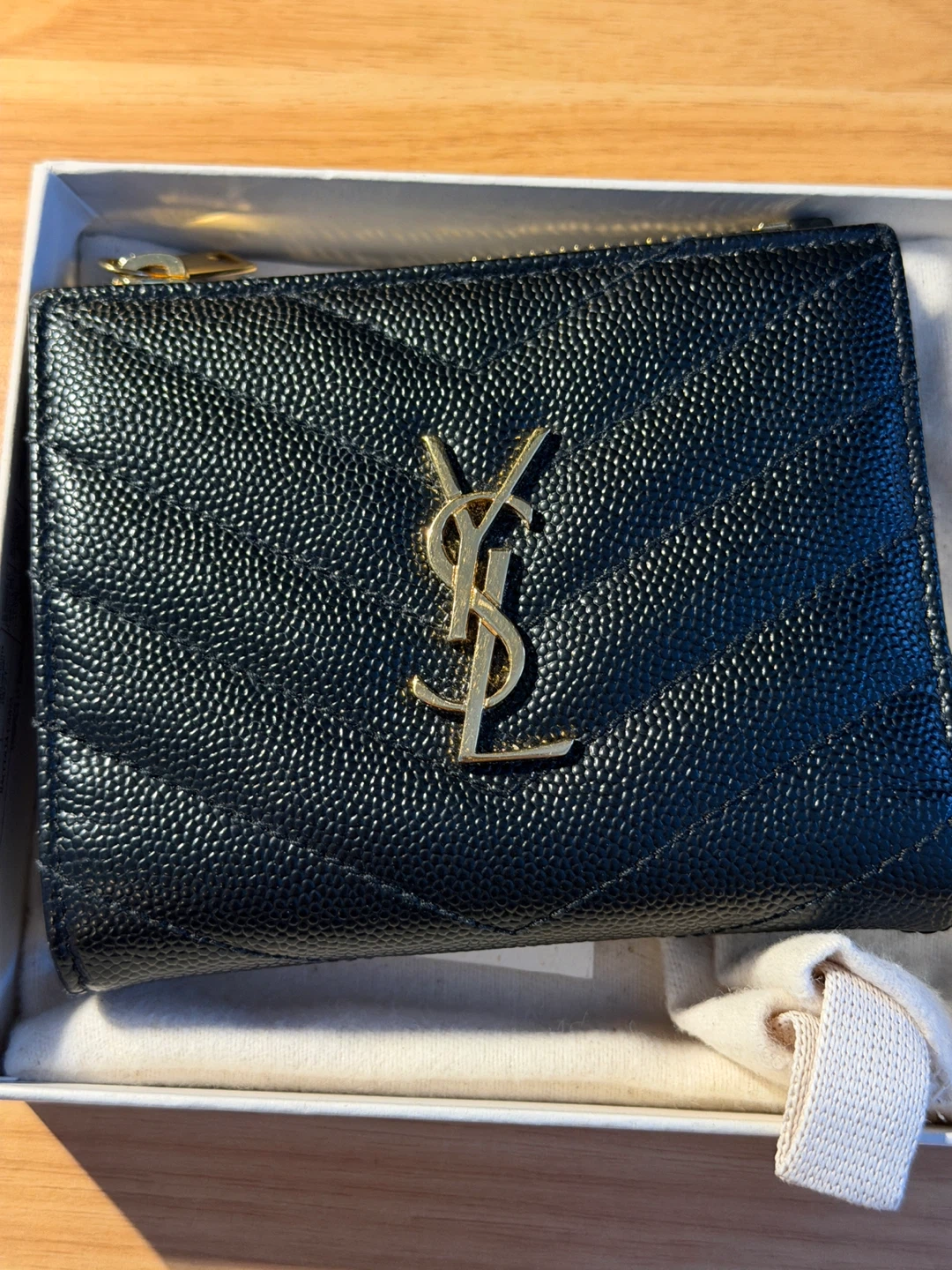 Saint Laurent Black Quilted Leather Wallet