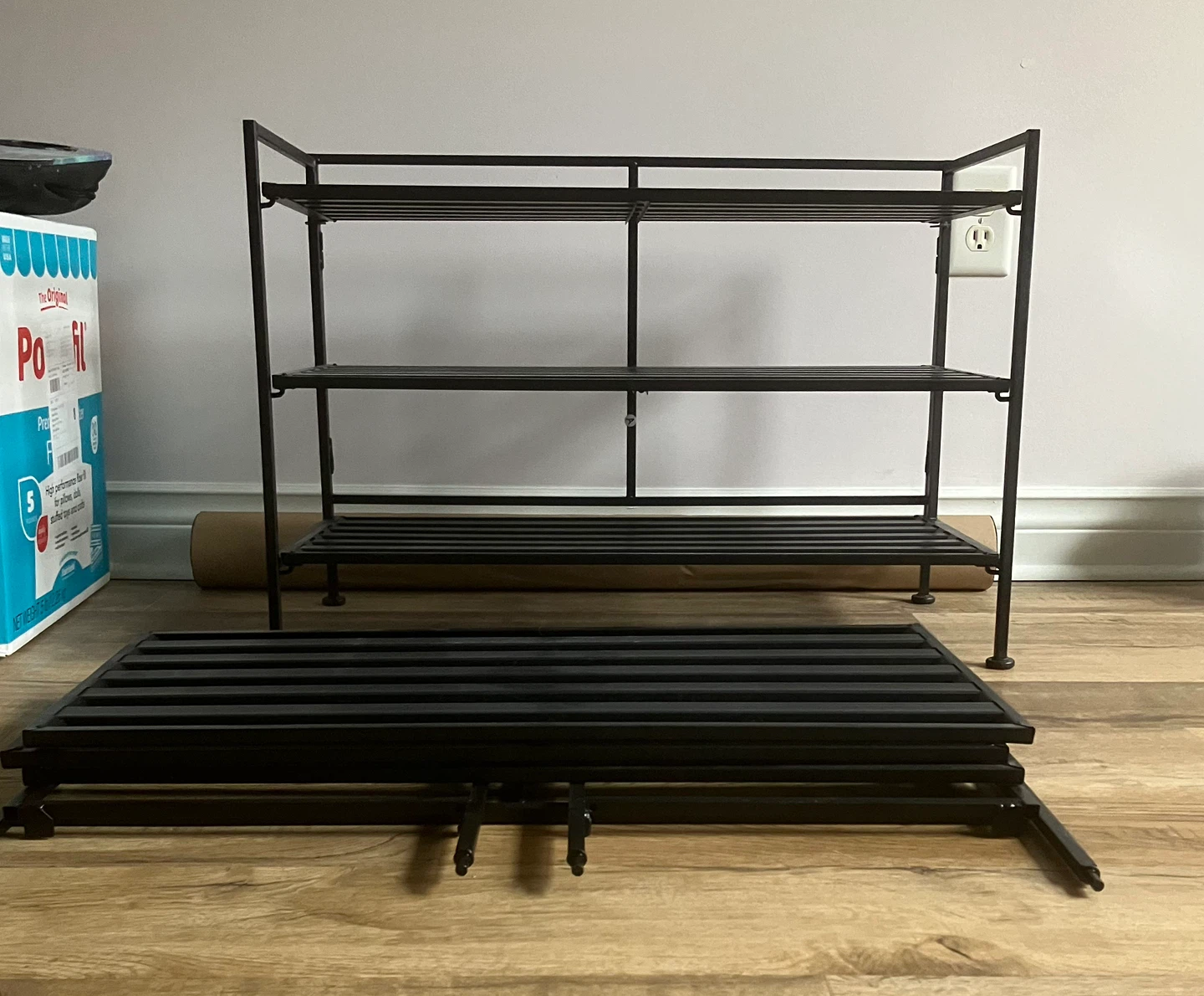 Black 3-Tier Metal Shoe Rack Shelf - photo 2