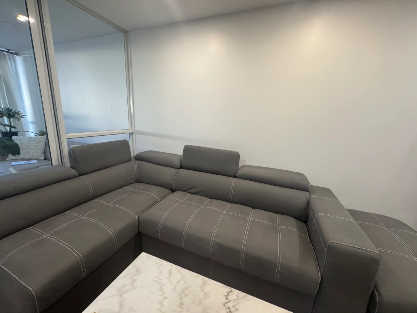 3-Piece Suede Fabric Sleeper Sectional with Storage Ottoman