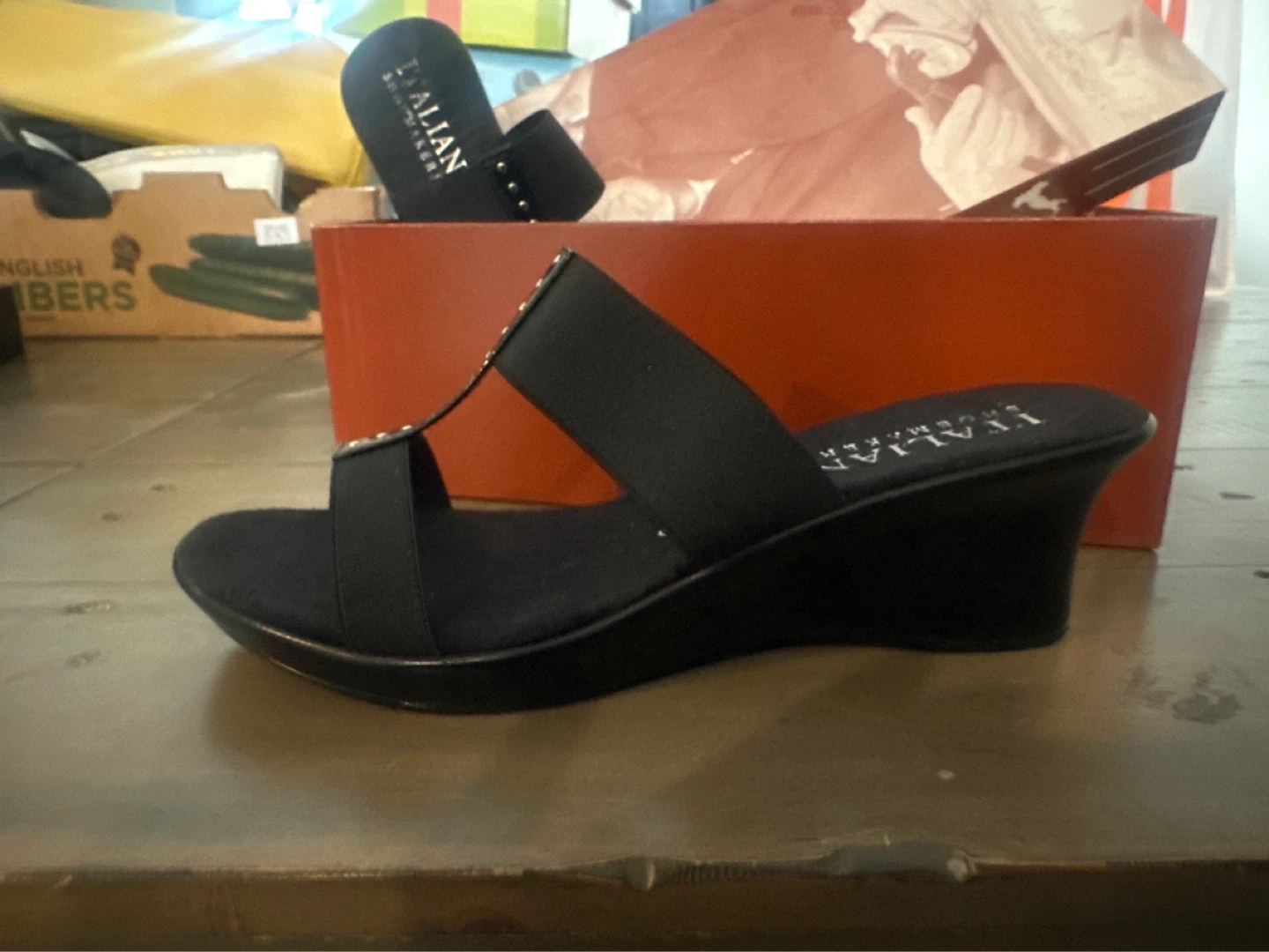 Italian Shoemakers Black Wedge Sandals - photo 3