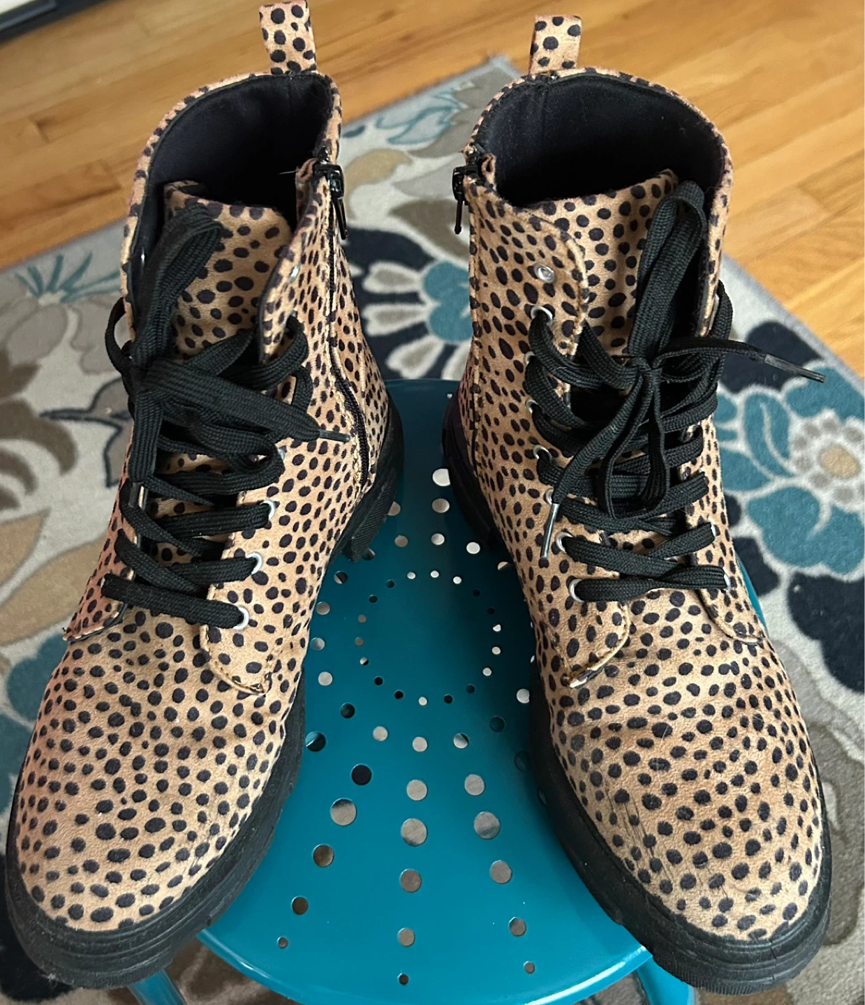 Leopard Print Combat Boots - photo 2