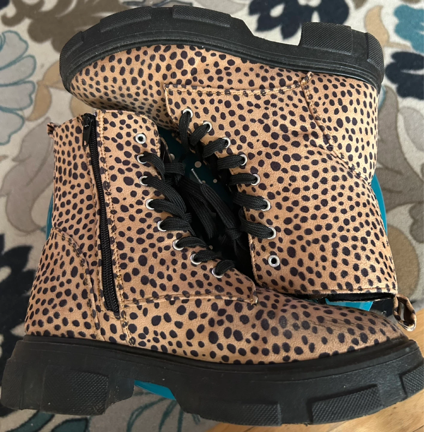 Leopard Print Combat Boots - photo 3