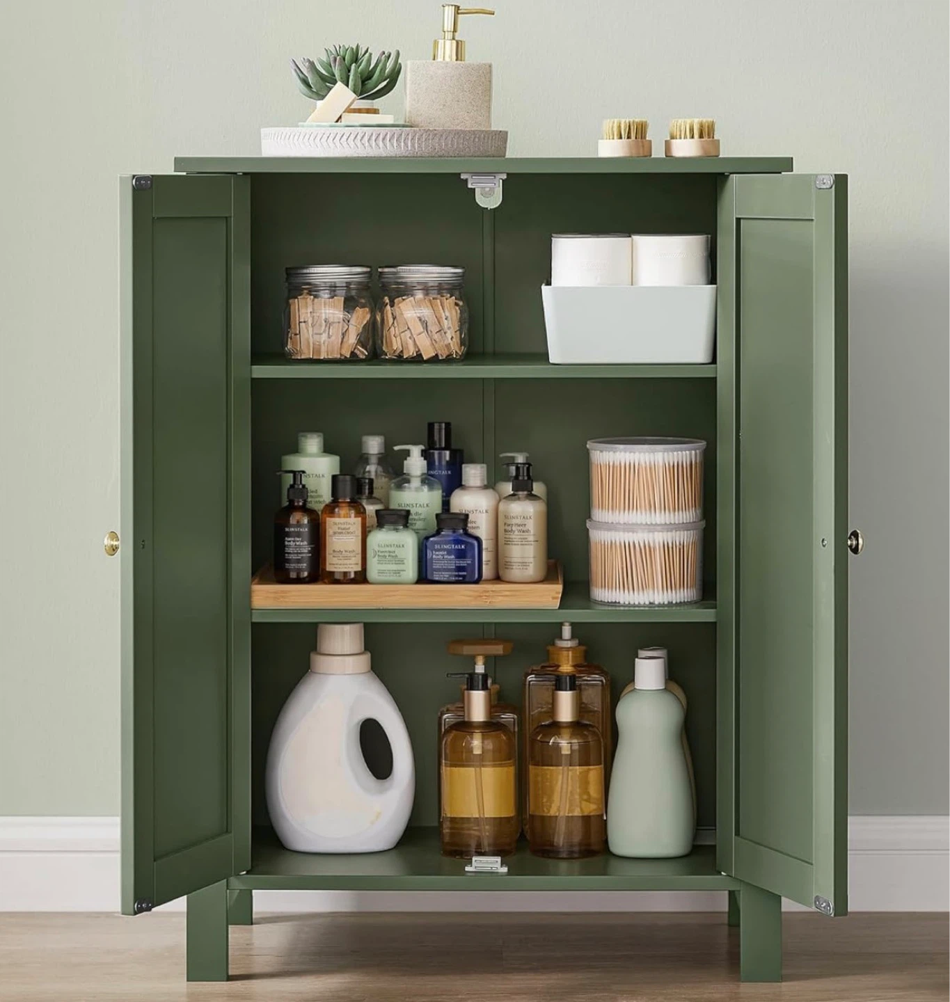 Green Storage Cabinet with Double Doors - photo 2