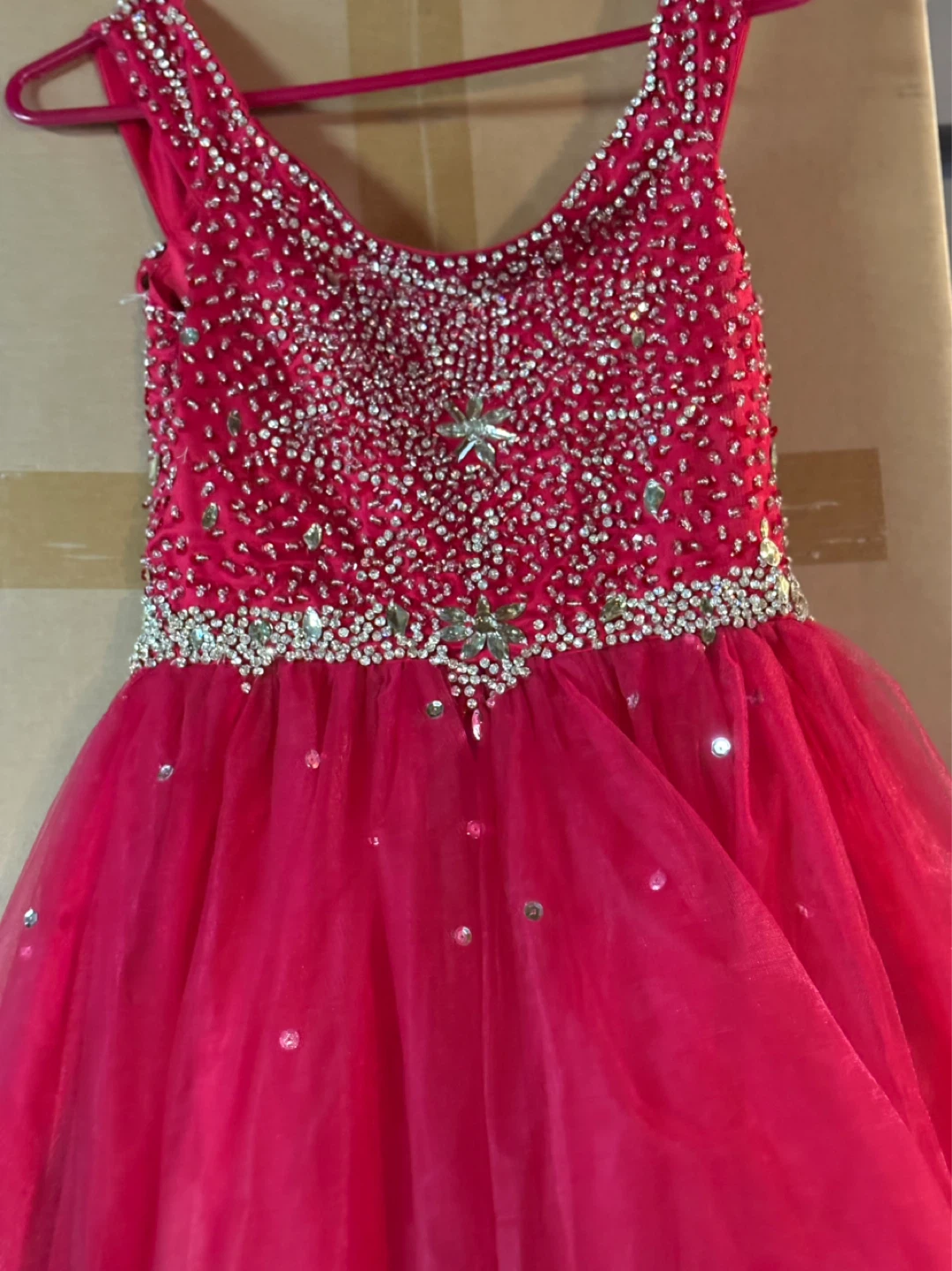 Sparkly Red Beaded Ball Gown - photo 2