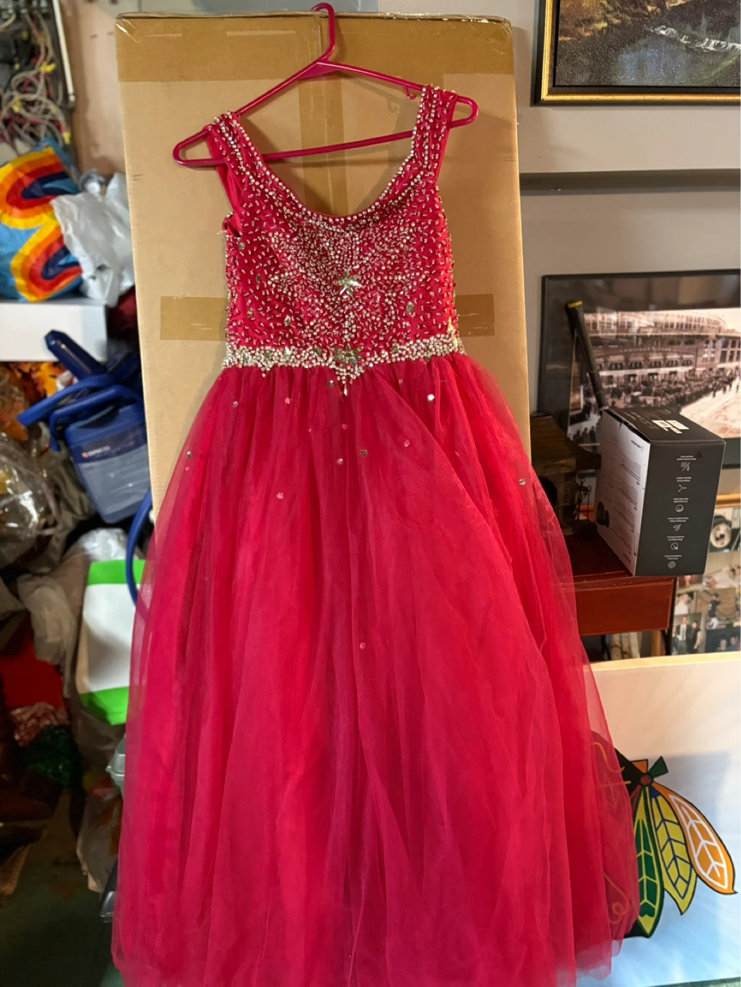 Sparkly Red Beaded Ball Gown