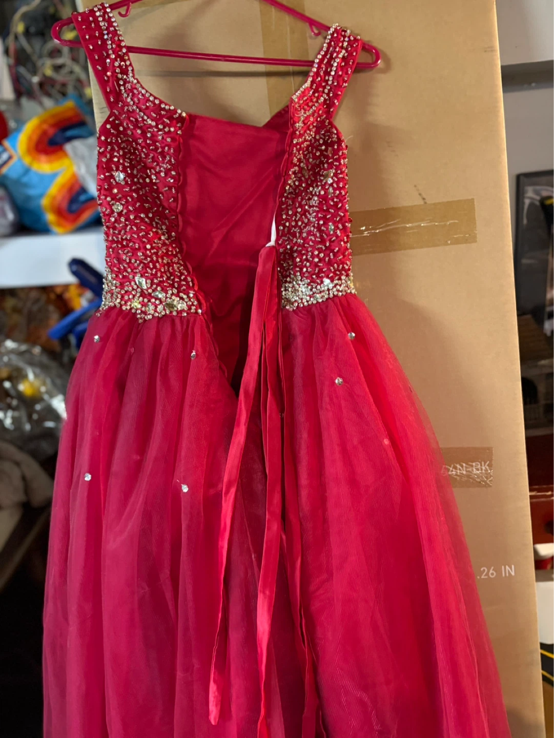 Sparkly Red Beaded Ball Gown - photo 3