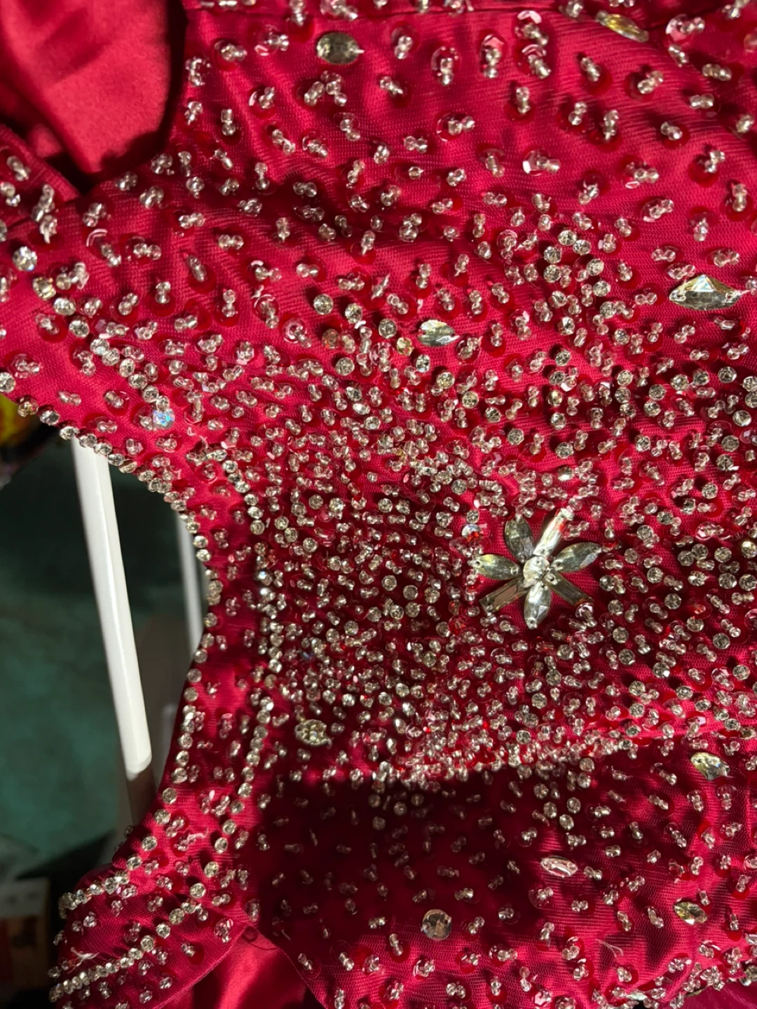 Sparkly Red Beaded Ball Gown - photo 4