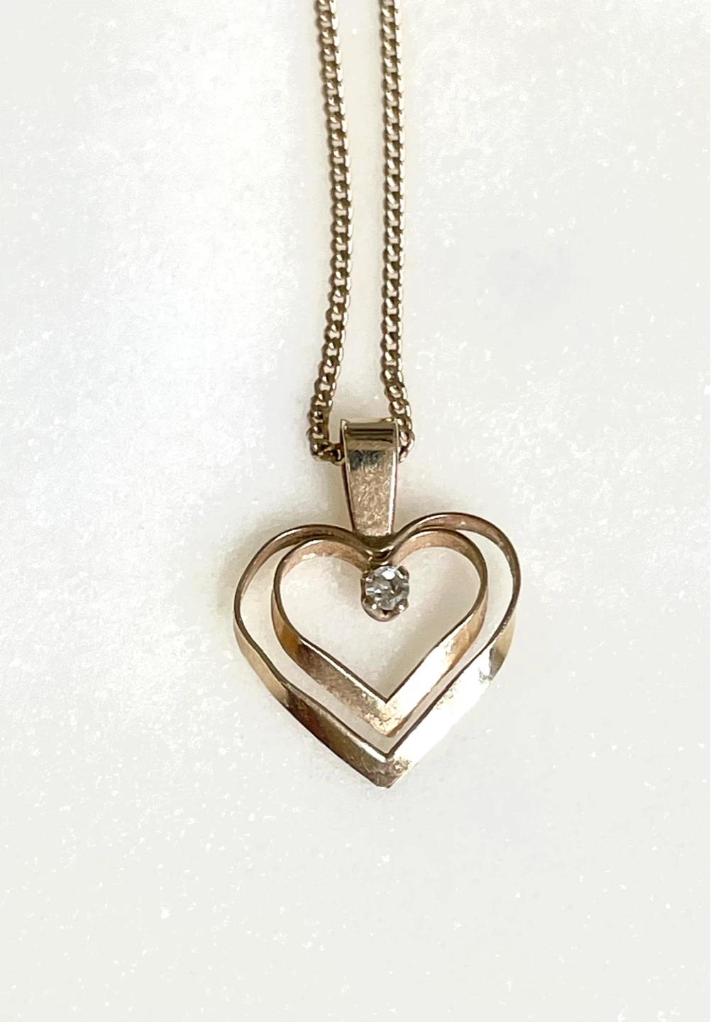 14k Necklace & Heart Pendant with diamond