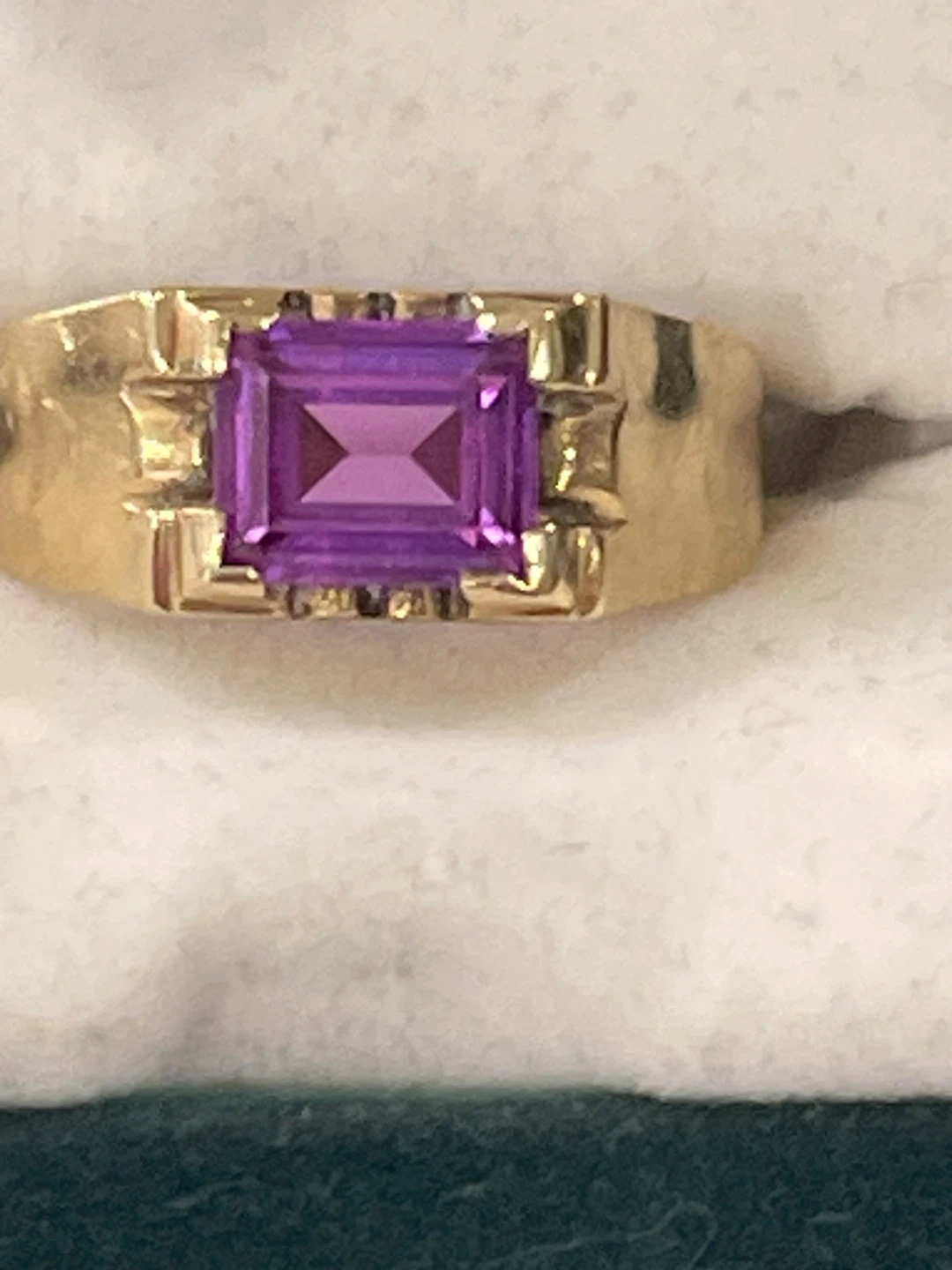Gold Ring with Purple Stone - photo 2