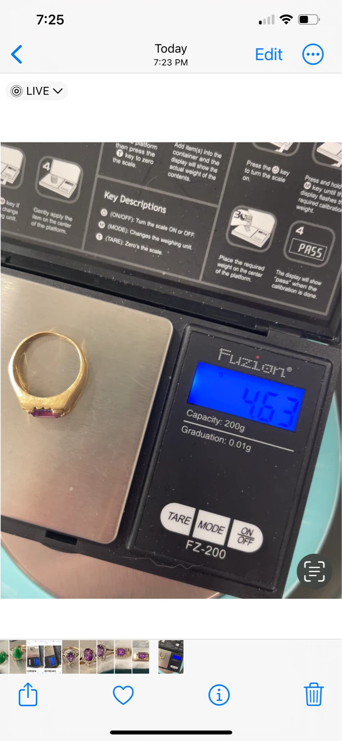 Gold Ring with Purple Stone - photo 3