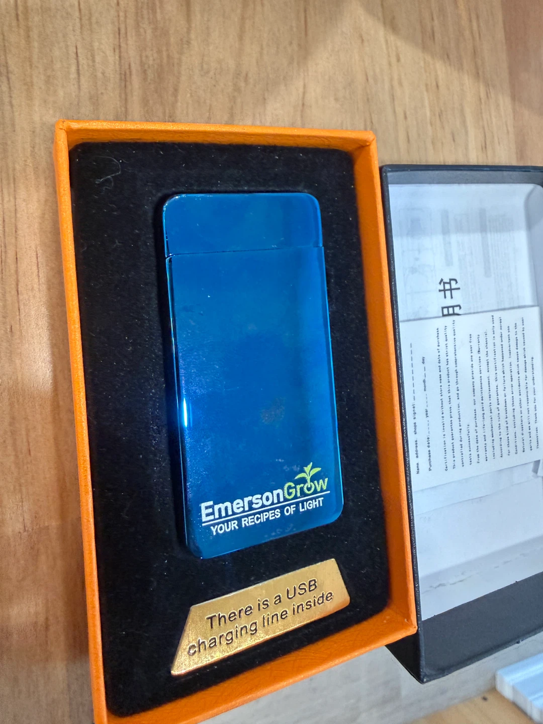 Lightwr - EmersonGrow Blue USB Rechargeable Lighter