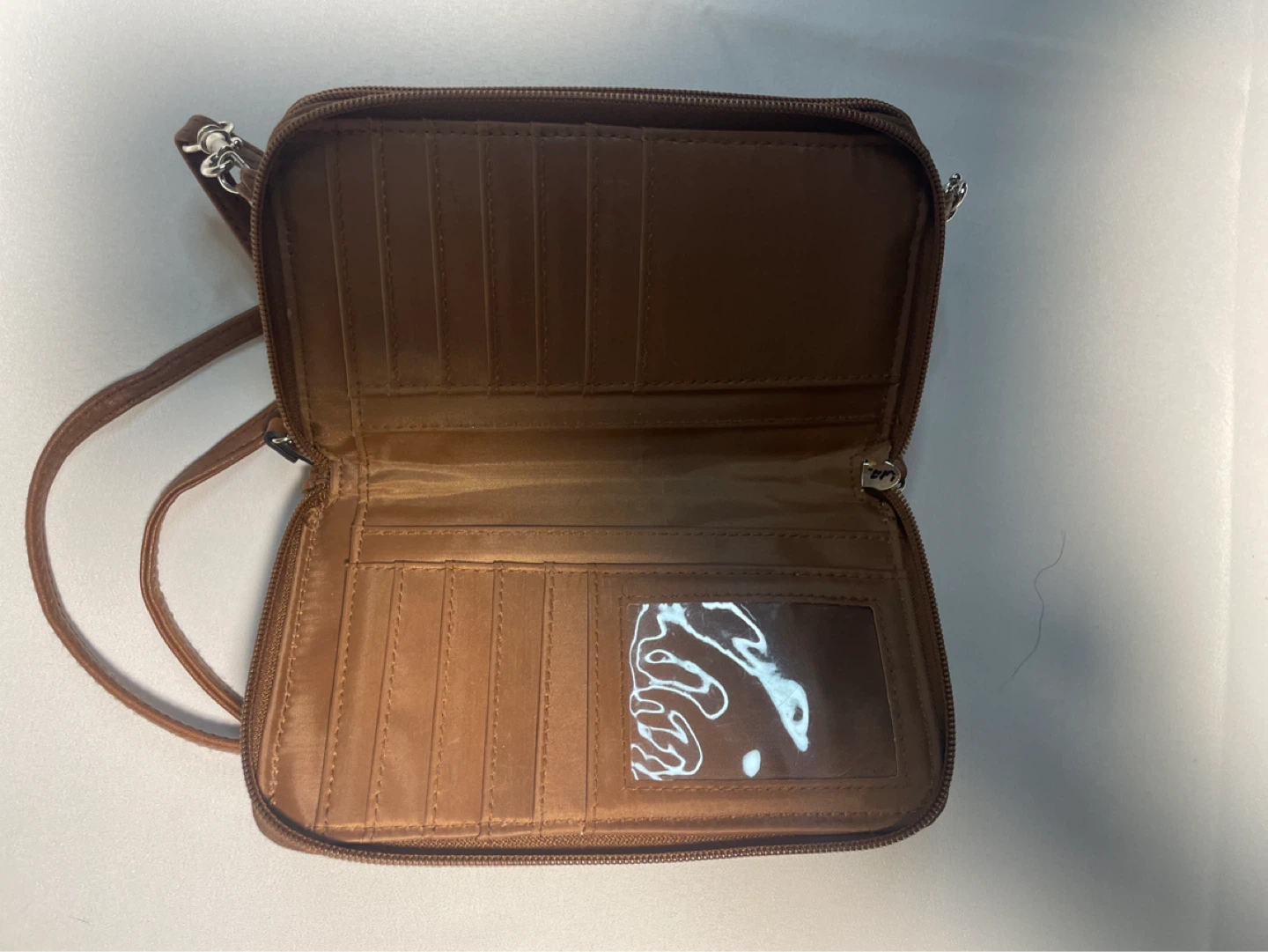 Brown Crocodile Embossed Crossbody Wallet - photo 2