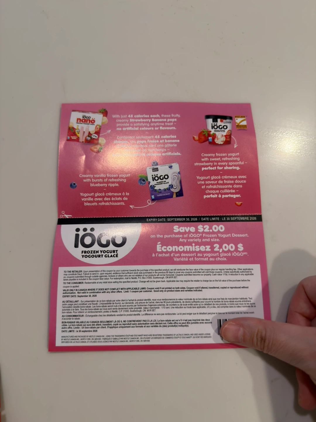 IOGO Frozen Yogurt Coupon with purchase