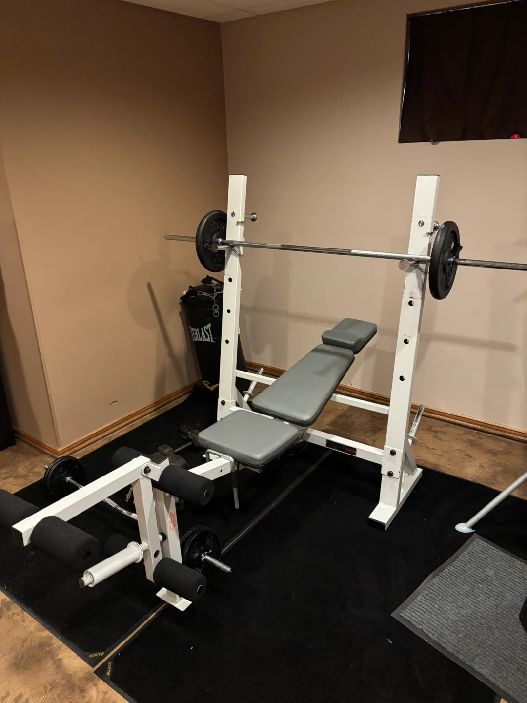 Weight Bench, Dumbbells, Barbell, and Punching Bag Set - photo 5