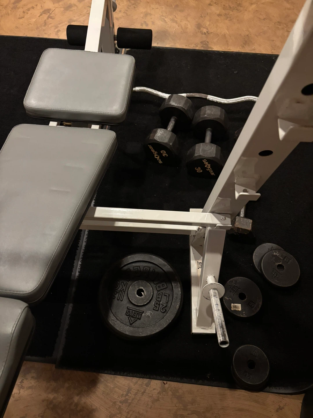 Weight Bench, Dumbbells, Barbell, and Punching Bag Set - photo 3