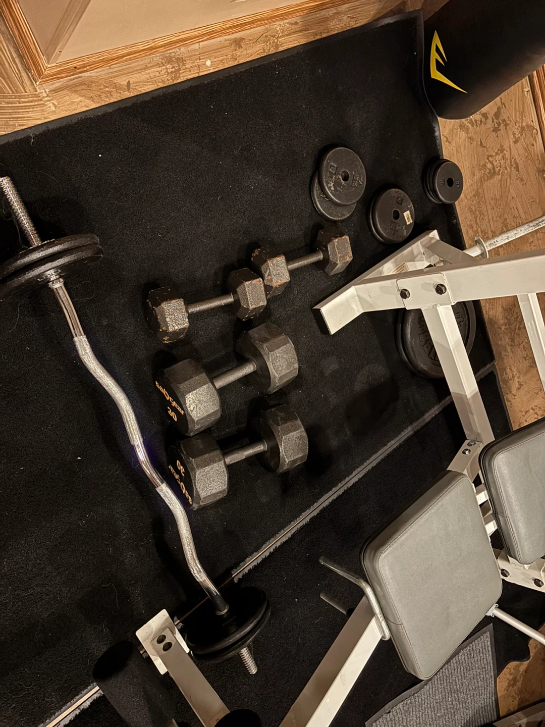 Weight Bench, Dumbbells, Barbell, and Punching Bag Set - photo 4