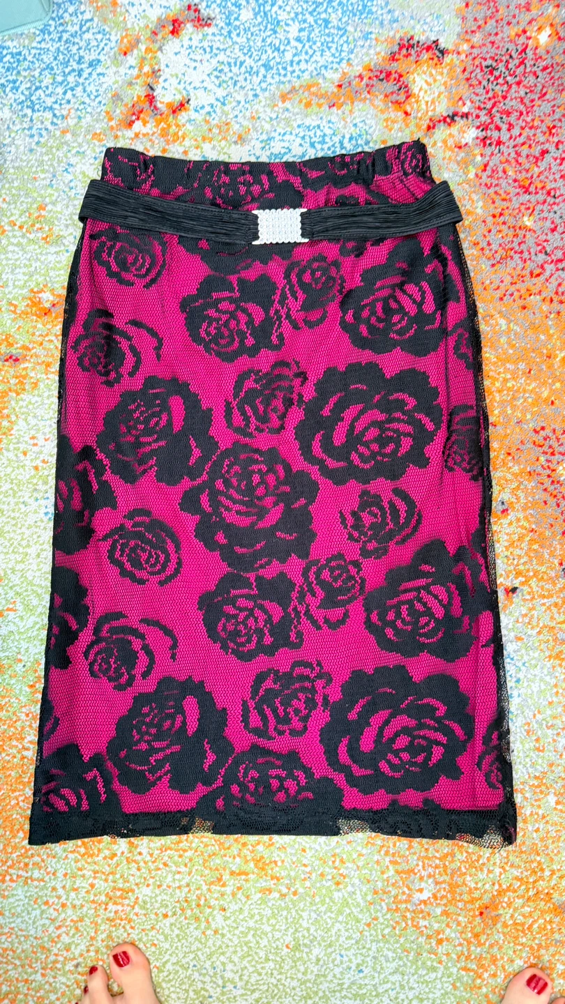 Black Rose Lace Skirt.   Size S/M