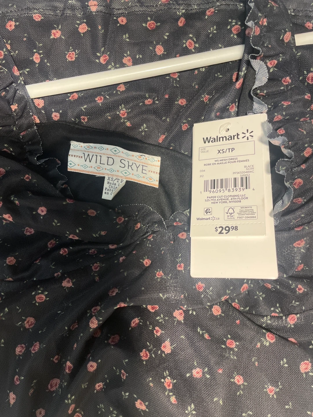 Wild Skye Mesh Rose Print Dress XS/TP - photo 3