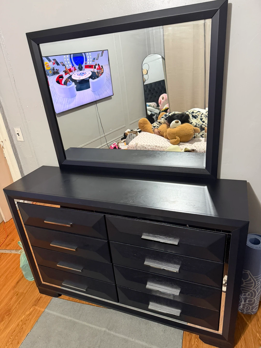 Black Dresser with Mirror