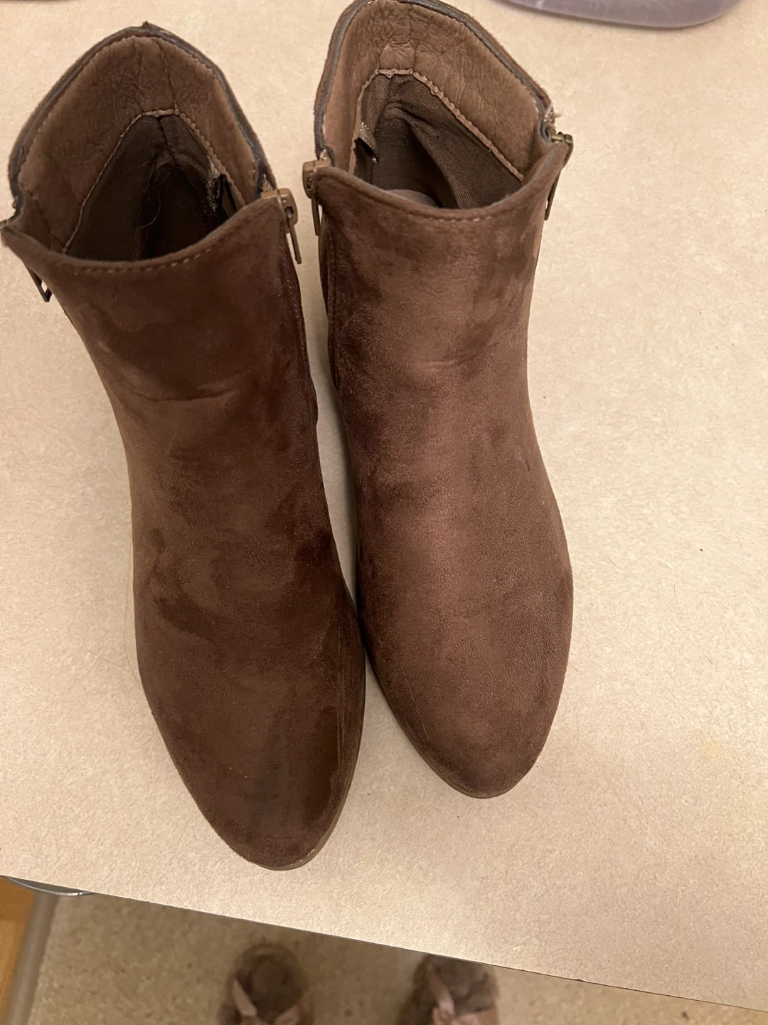 Brown Suede Ankle Boots Size 7 - photo 2