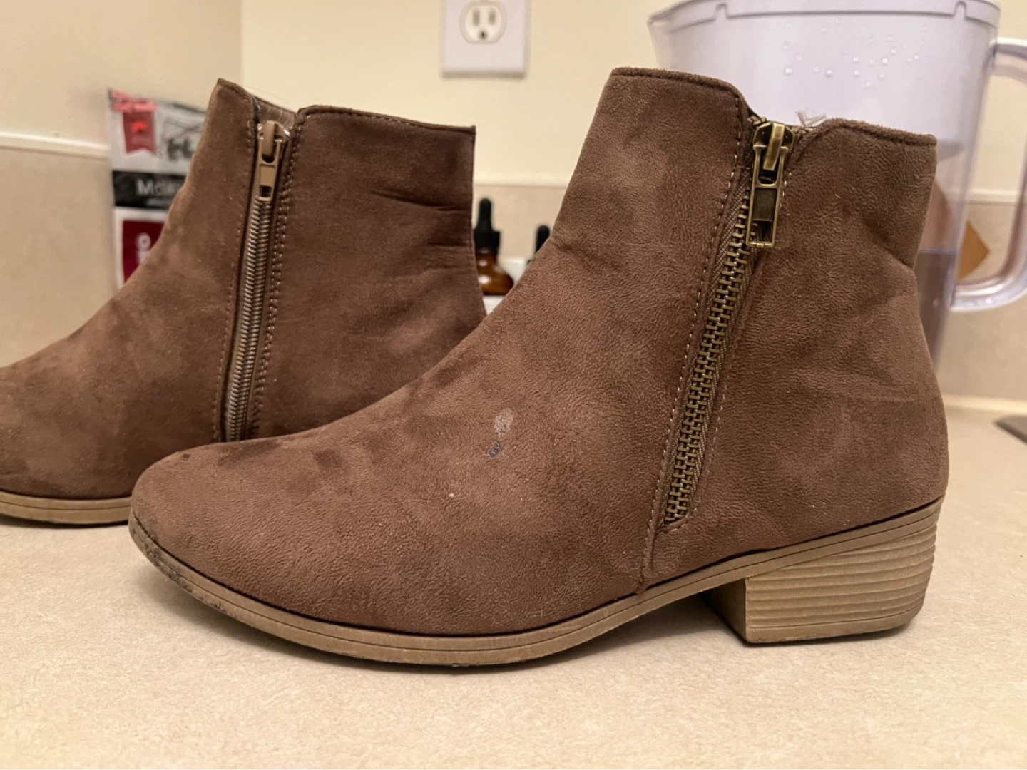 Brown Suede Ankle Boots Size 7