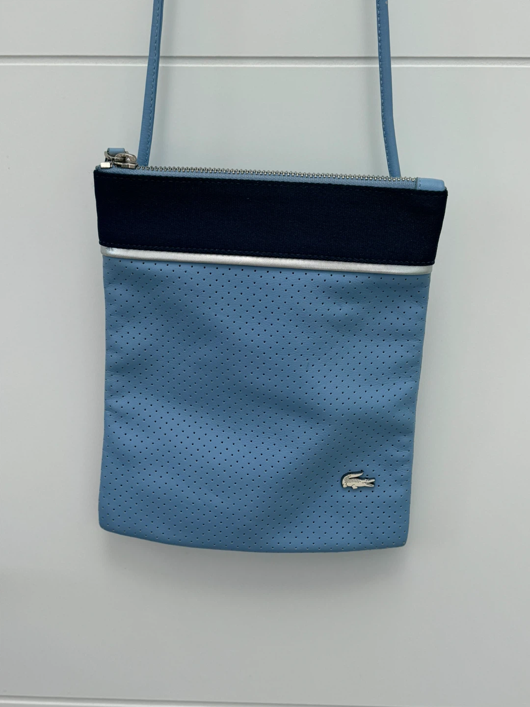 Lacoste Blue Perforated Crossbody Bag