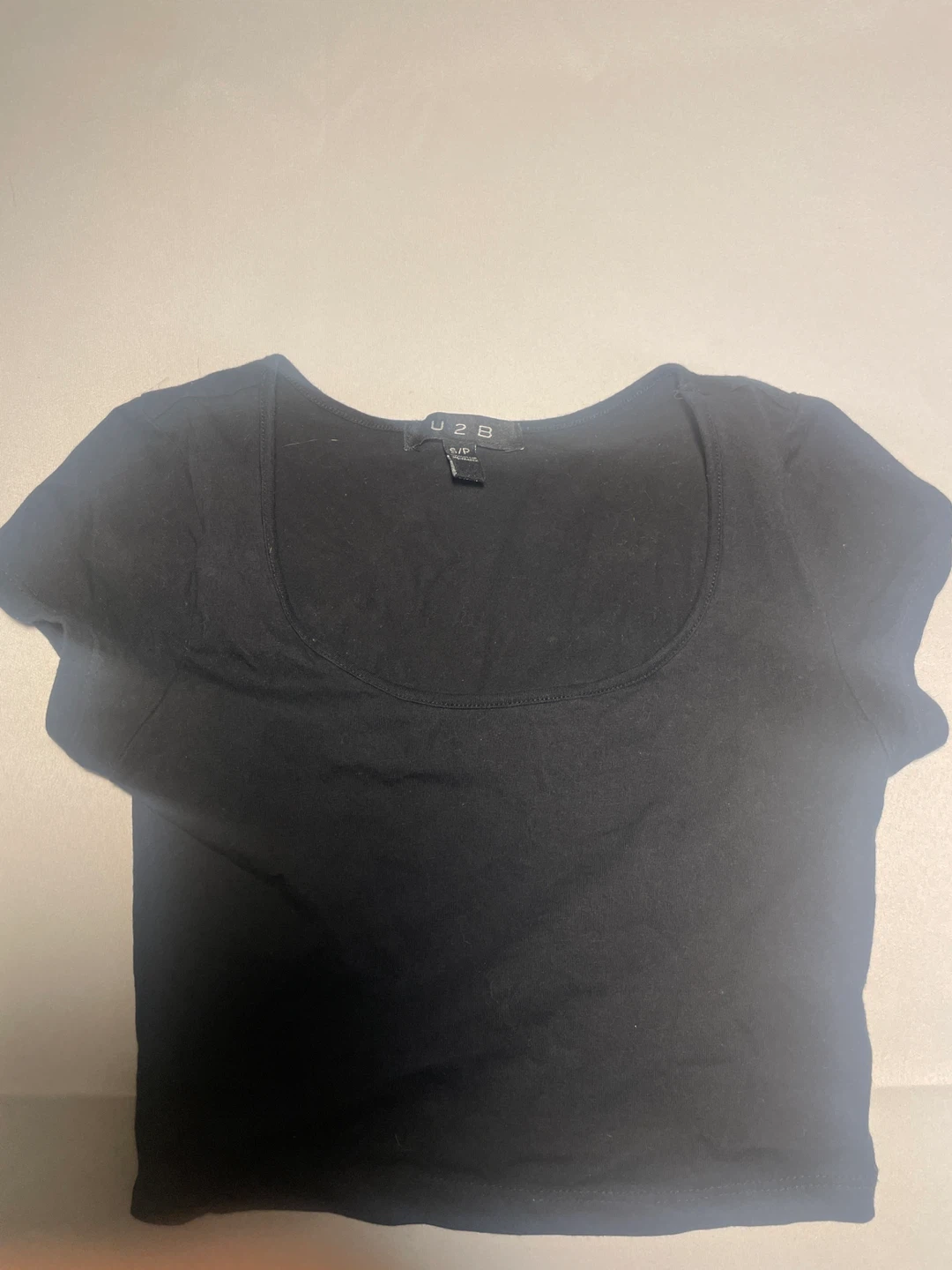 U2B Black Cropped T-Shirt - Small/Medium