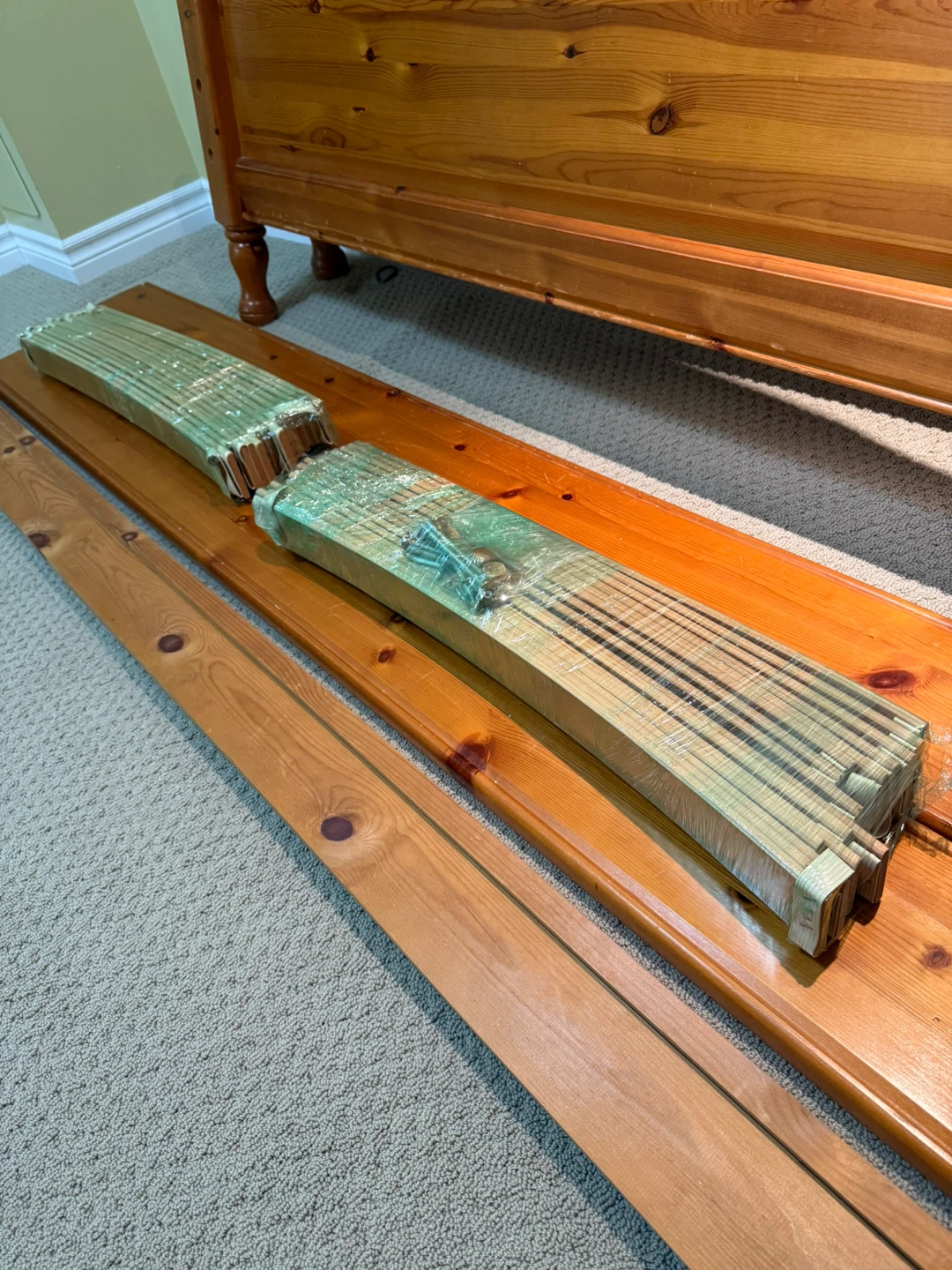 Solid Hand made Wooden Pine Bed Frame with Mattress - photo 4