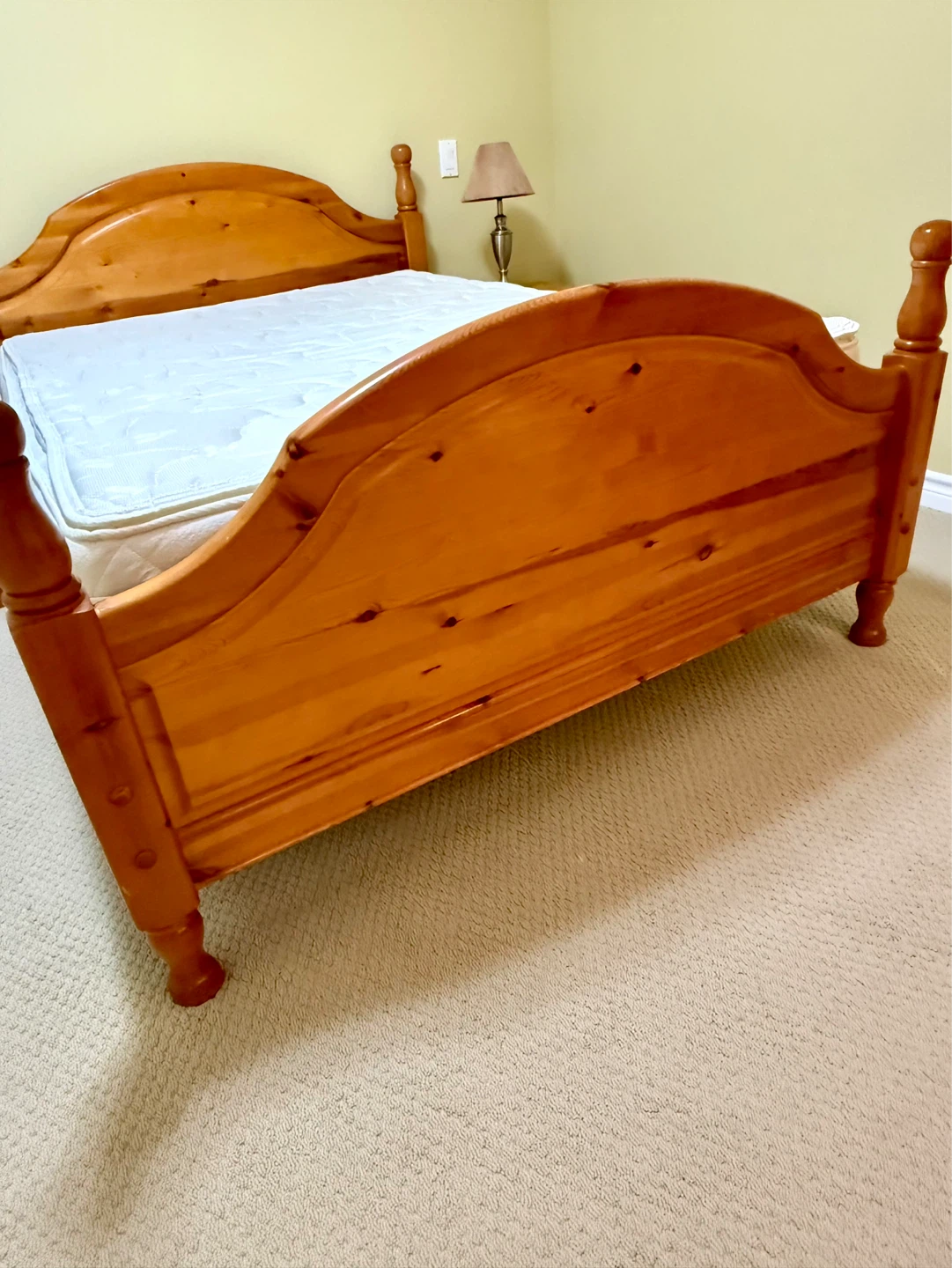 Solid Hand made Wooden Pine Bed Frame with Mattress - photo 2