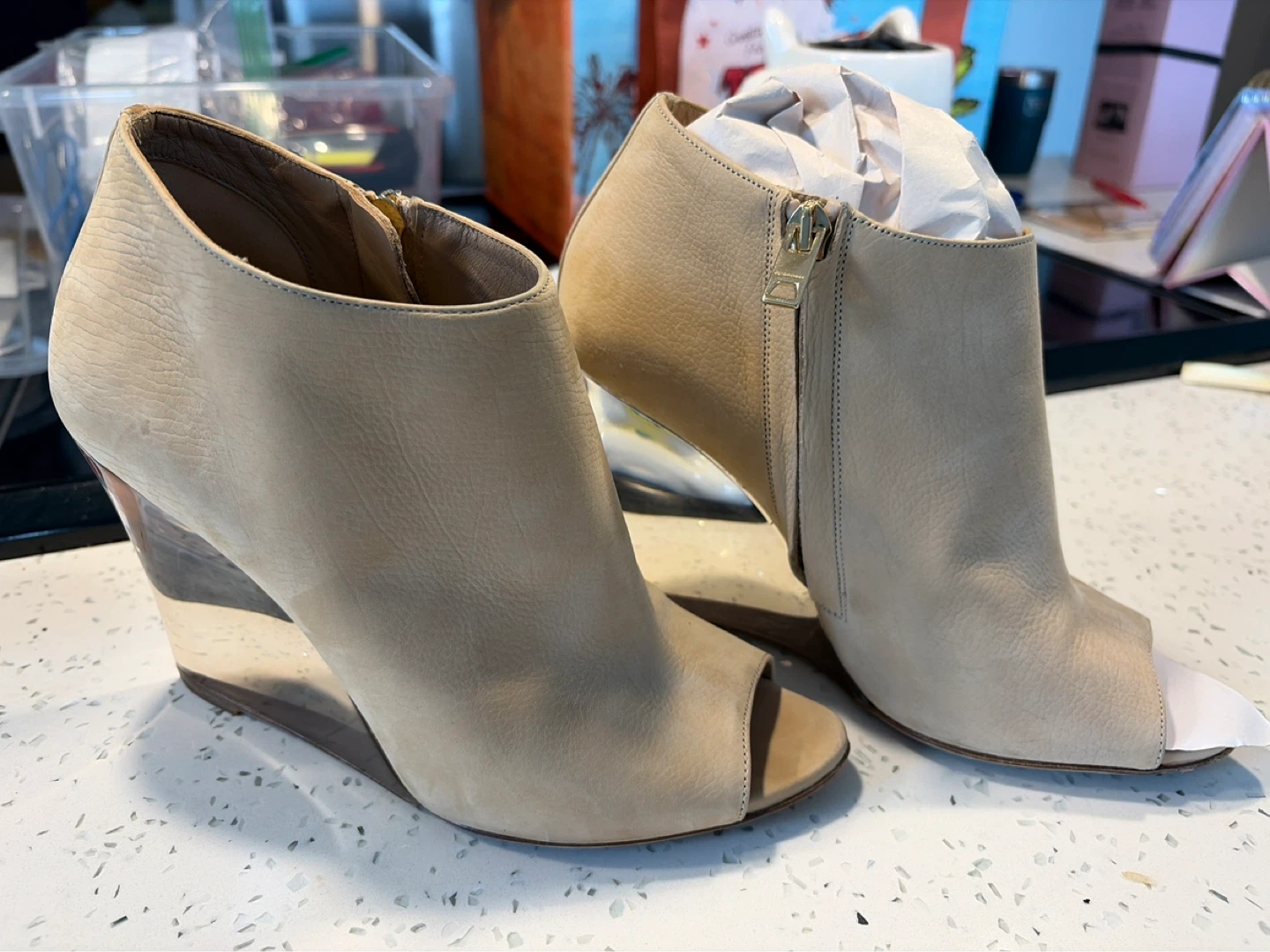 Burberry Wedge Ankle Boots Size 37