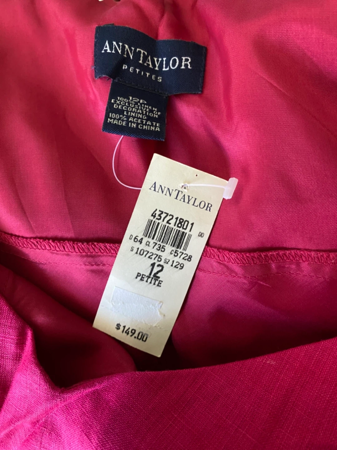 Ann Taylor Petite Fuchsia Linen Dress Size 12 - photo 2