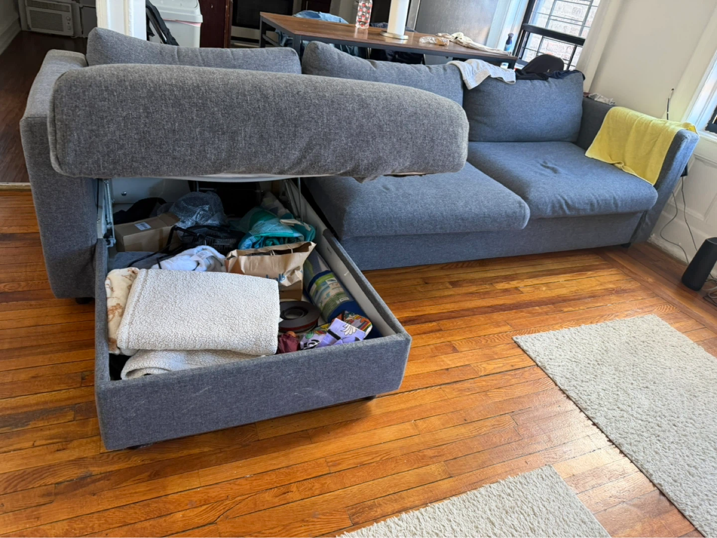 Grey Sectional Sofa with Storage