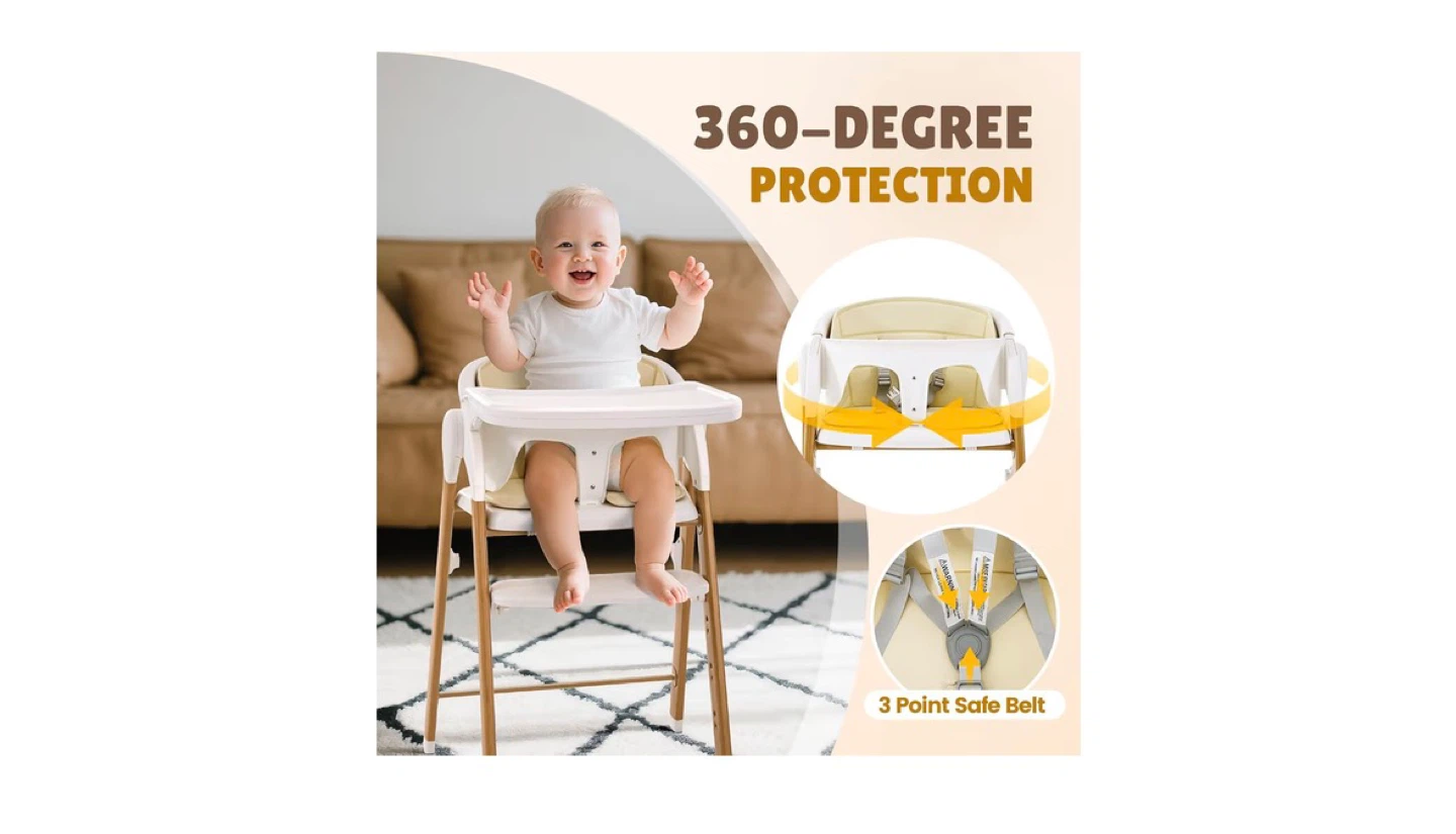 Adjustable High Chair with Tray - photo 5