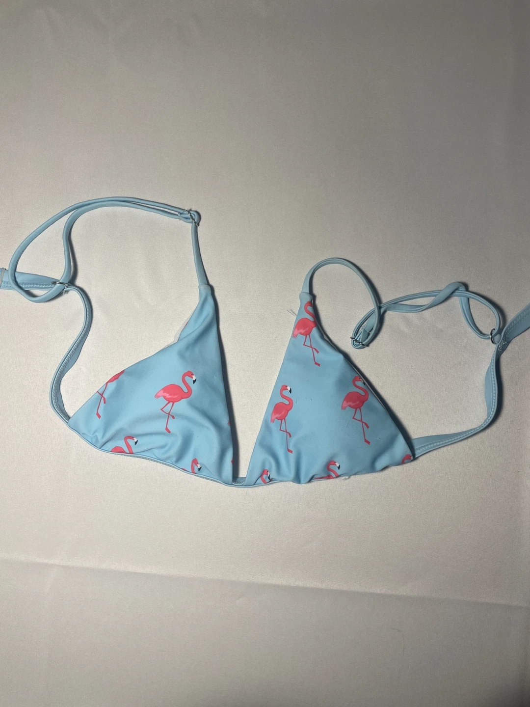 Mizafal Light Blue Flamingo Bikini Top Size US 6