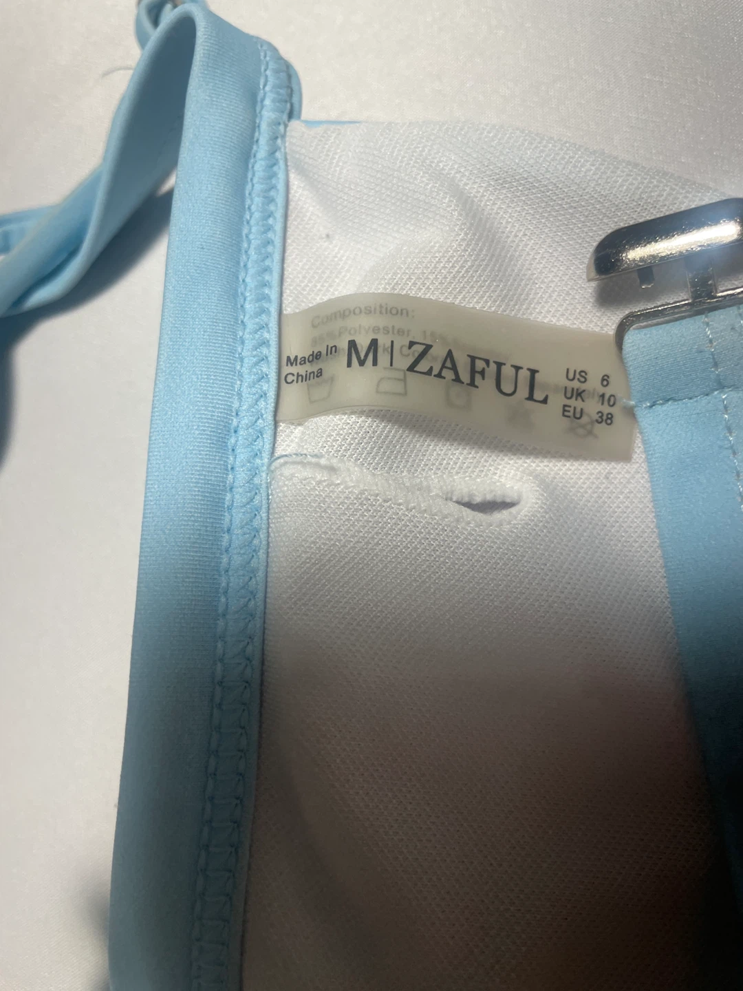 Mizafal Light Blue Flamingo Bikini Top Size US 6 - photo 2