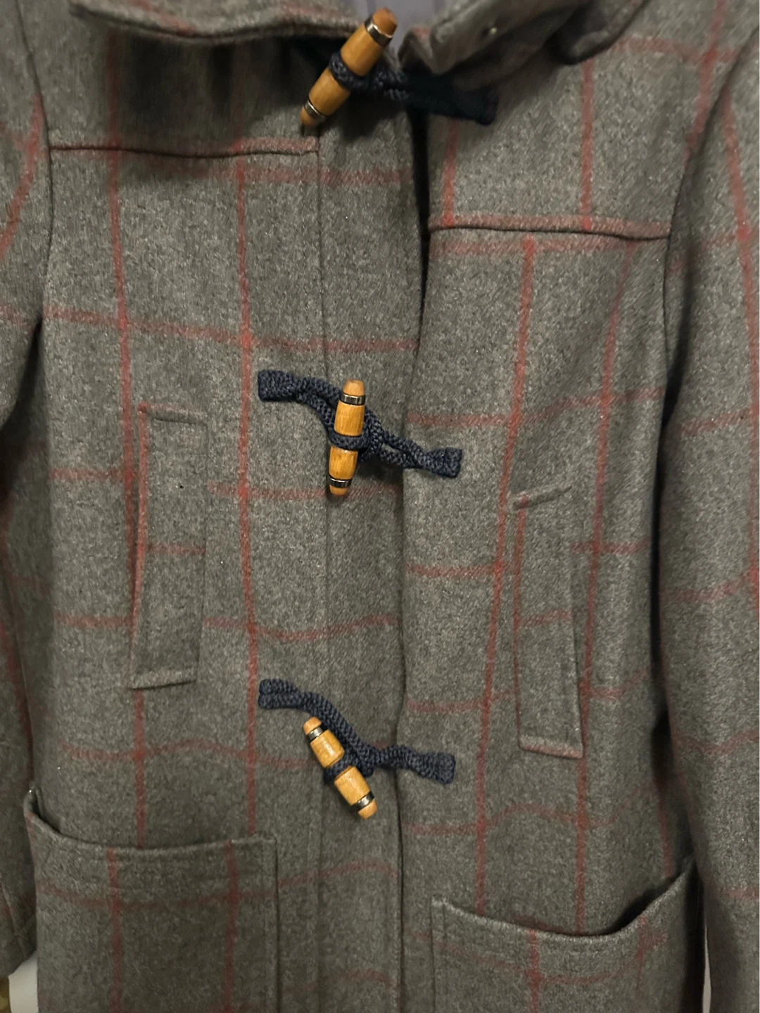 Topshop Grey Plaid Toggle Coat with Hood - photo 3