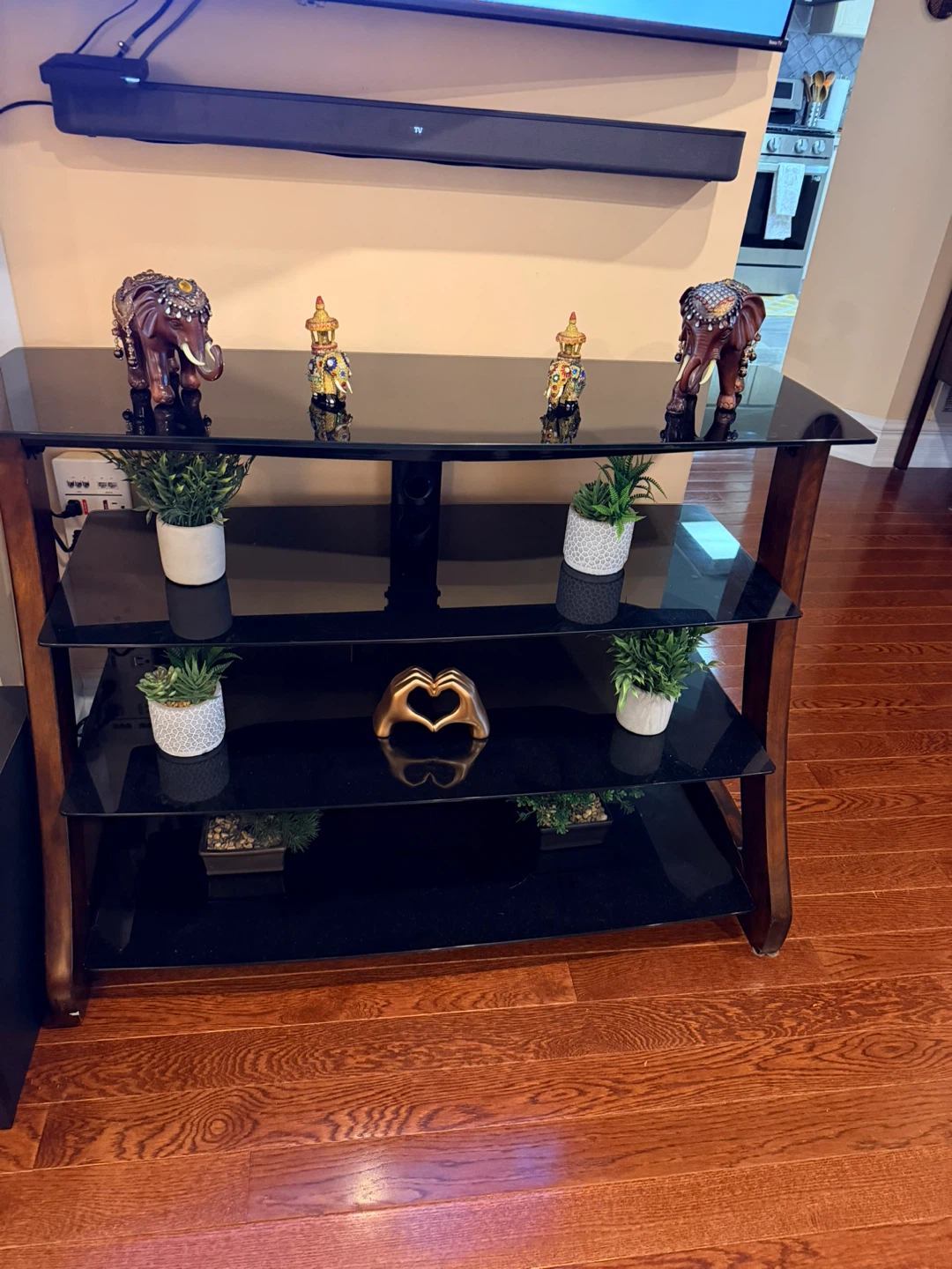 Glass and Wood Media Stand