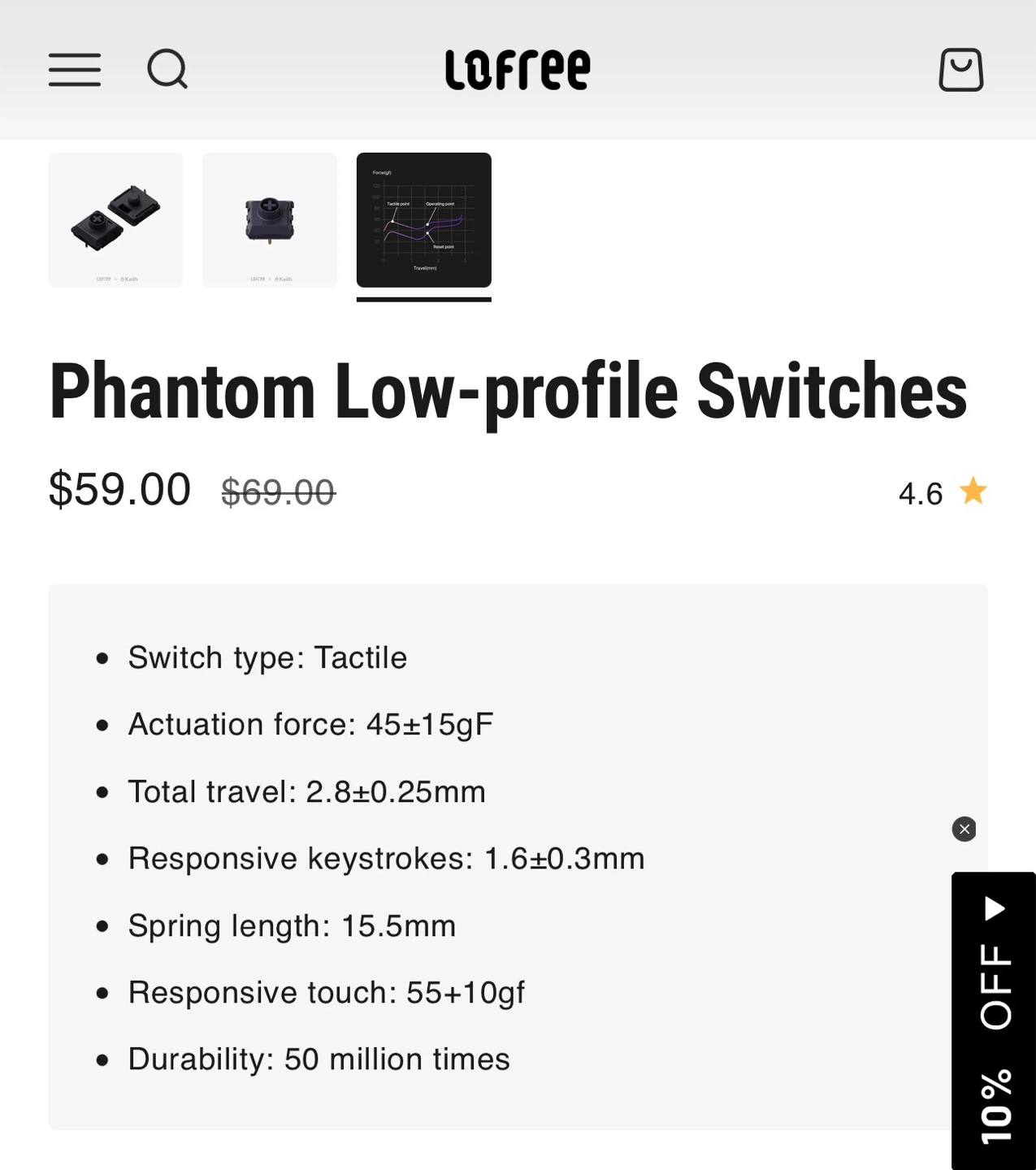 LOFREE FLOW 100 Low profile Mechanical Keyboard - photo 5