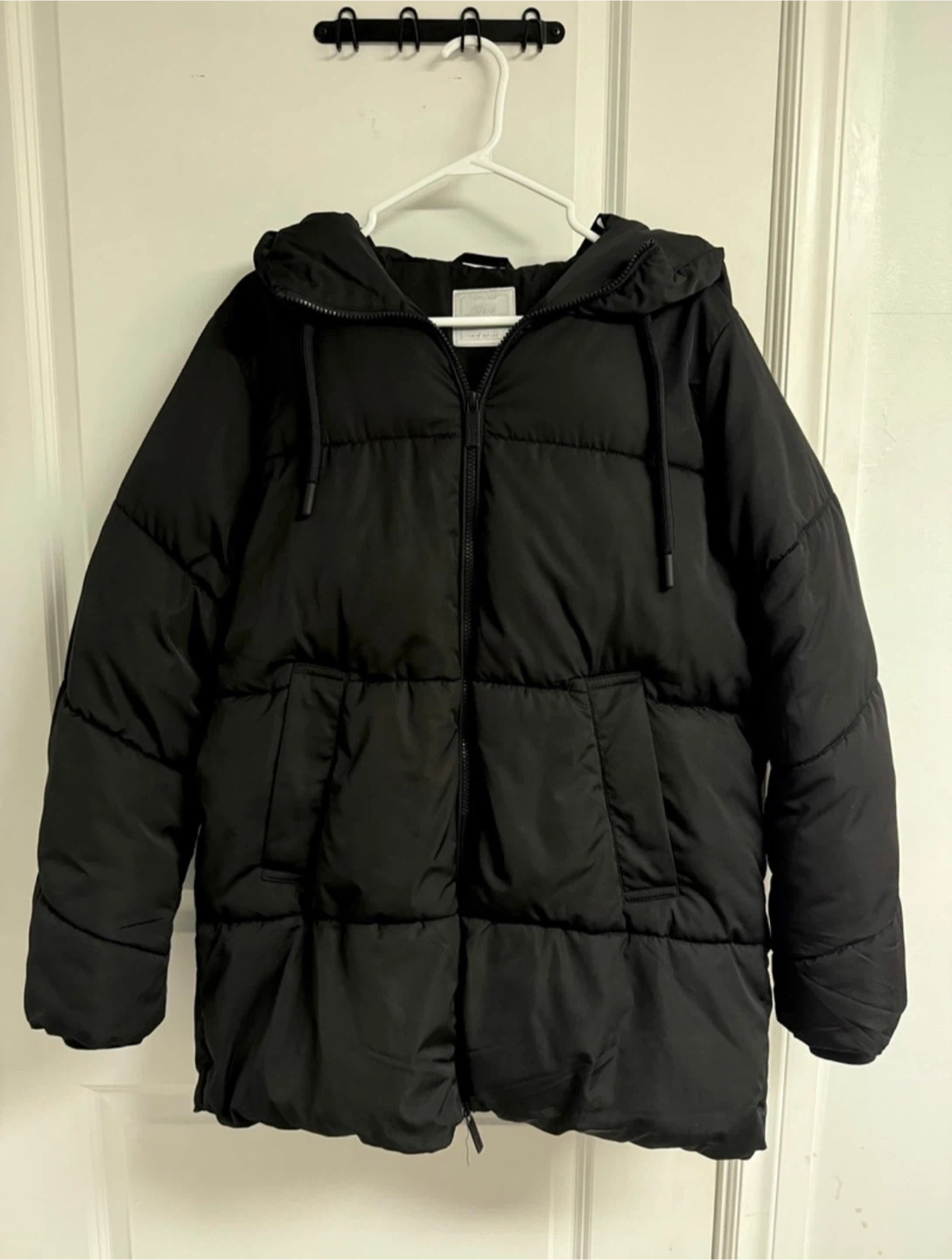 Black Puffer Jacket with Hood