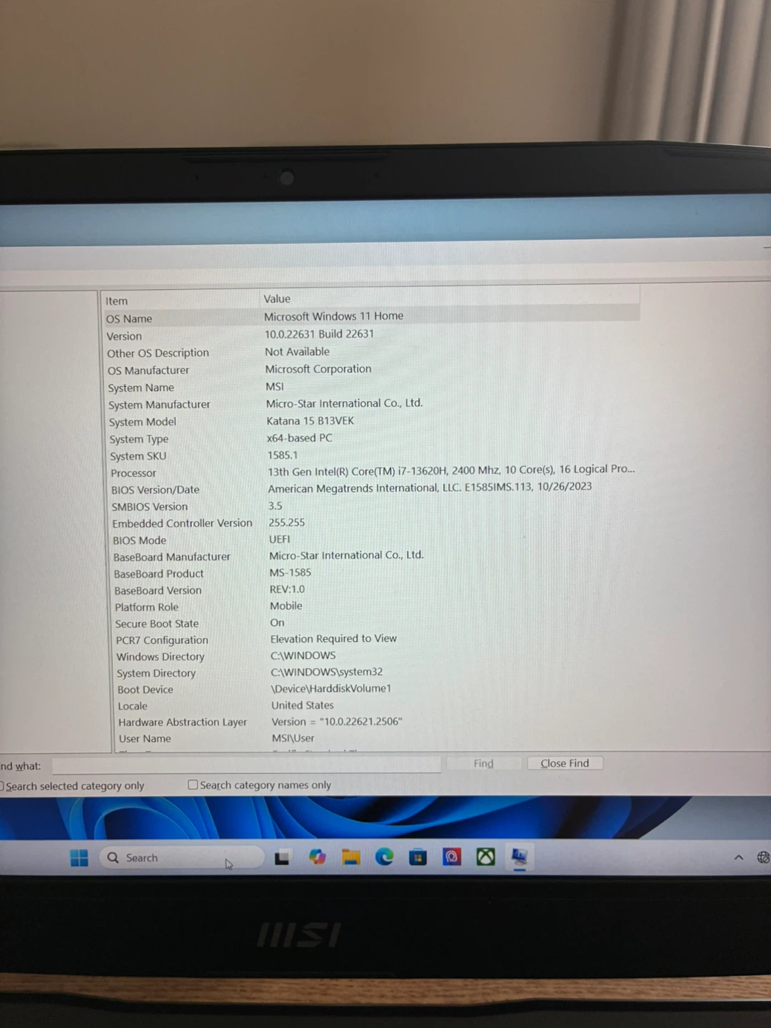 MSI Katana 15 B13V Laptop
