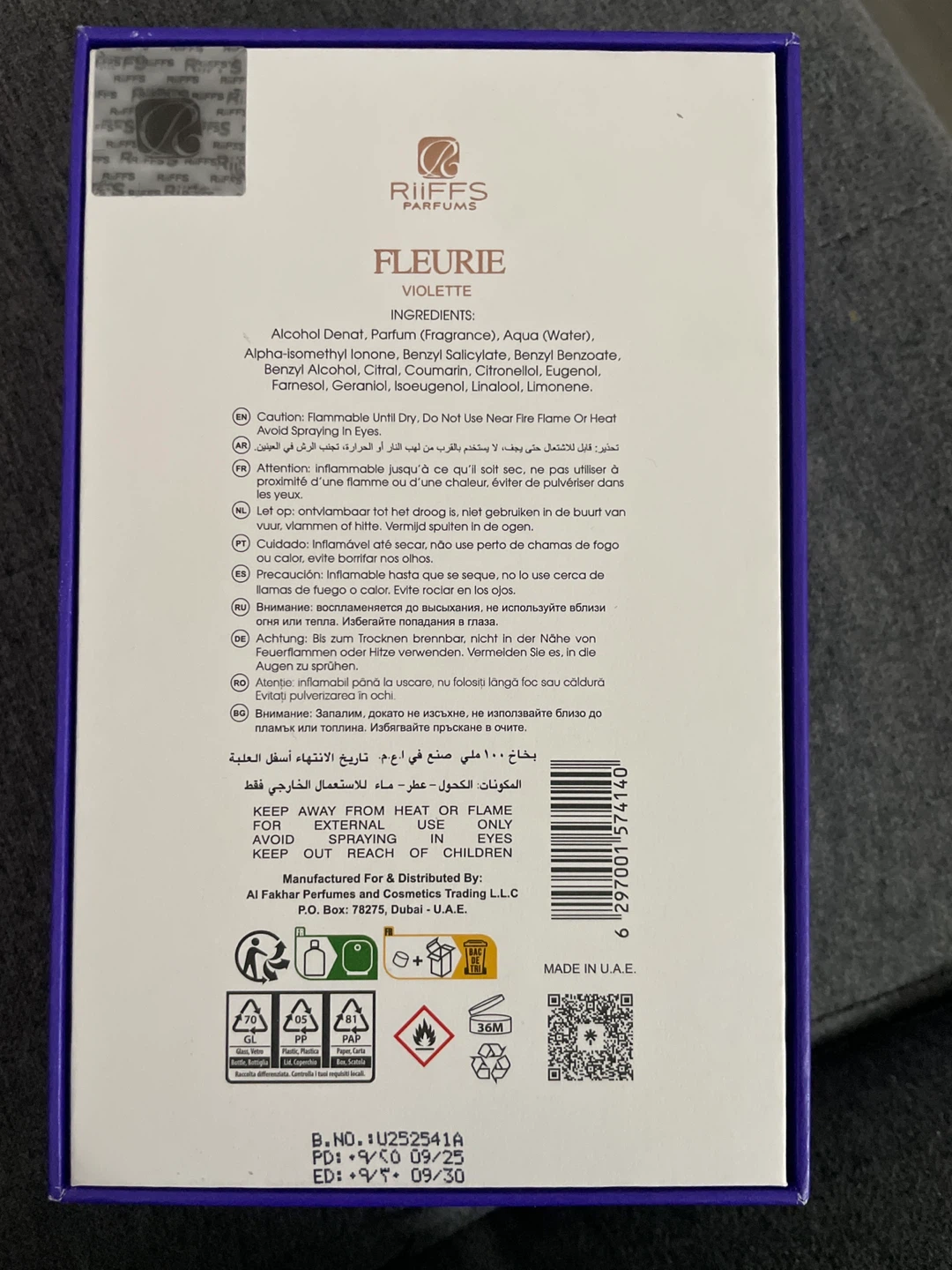 RIFFS FLEURIE VIOLETTE Eau de Parfum 100mL - photo 2